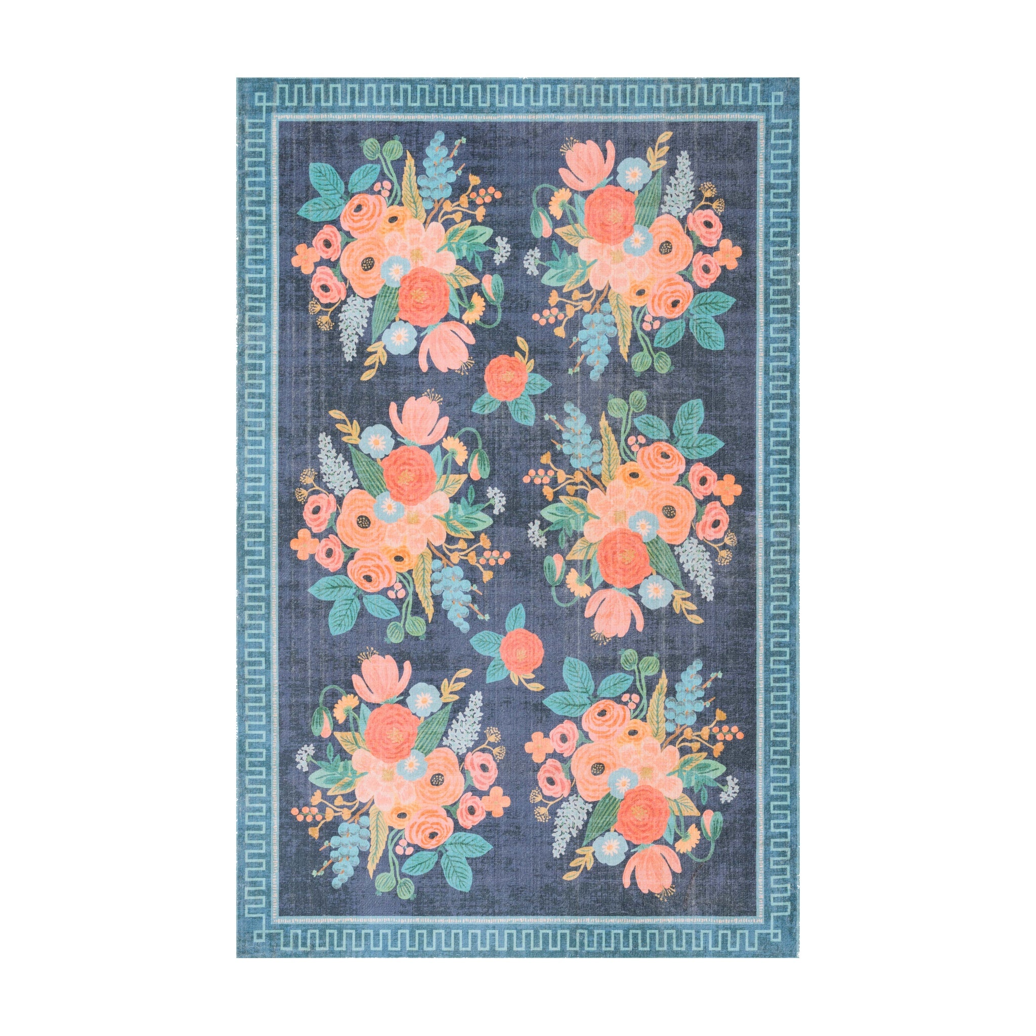 Rifle Paper Co. x Loloi Jardin Black Rug RUGS - synthetic Loloi 18" x 18"