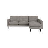 EQ3 Joan 87" Two-Piece Sectional Sofa With Extended Seat - Panama Grey