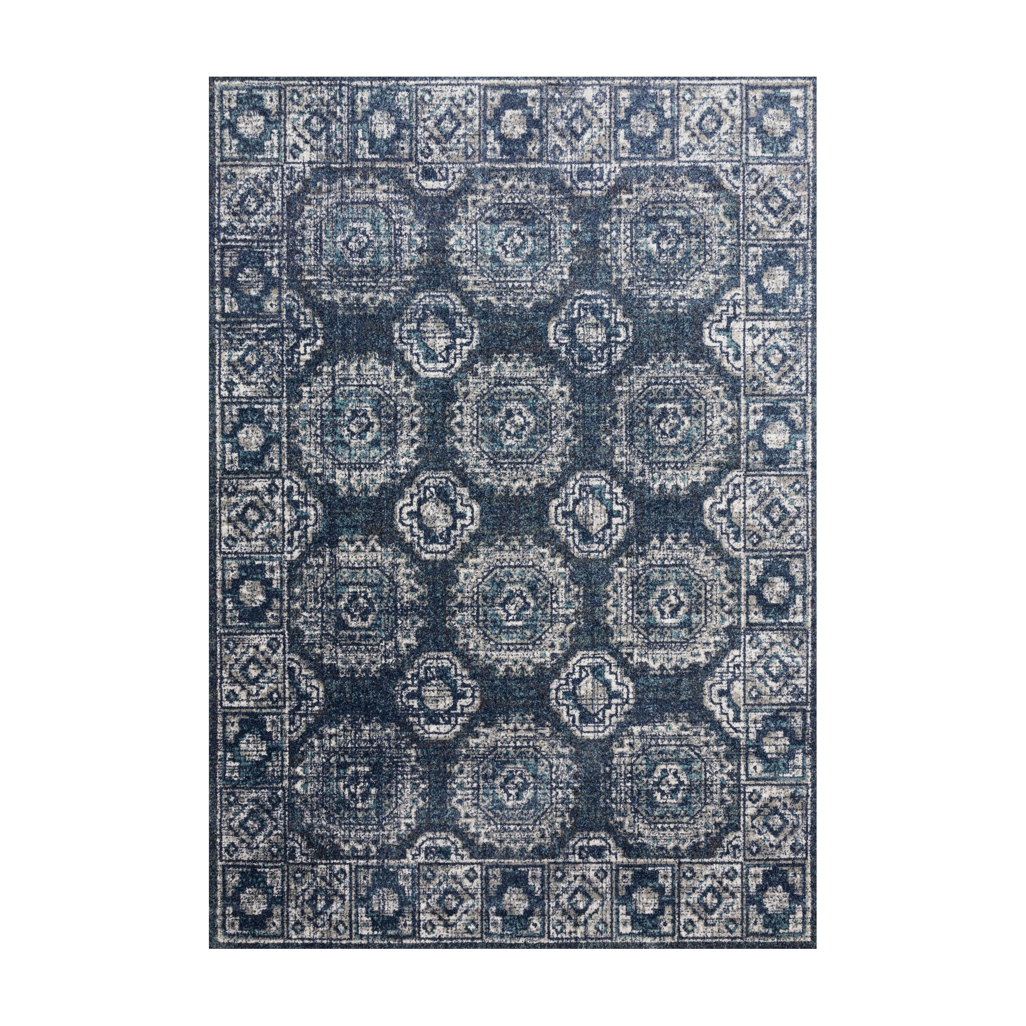 Loloi Joaquin Denim / Grey Rug RUGS - synthetic Loloi 18" x 18"