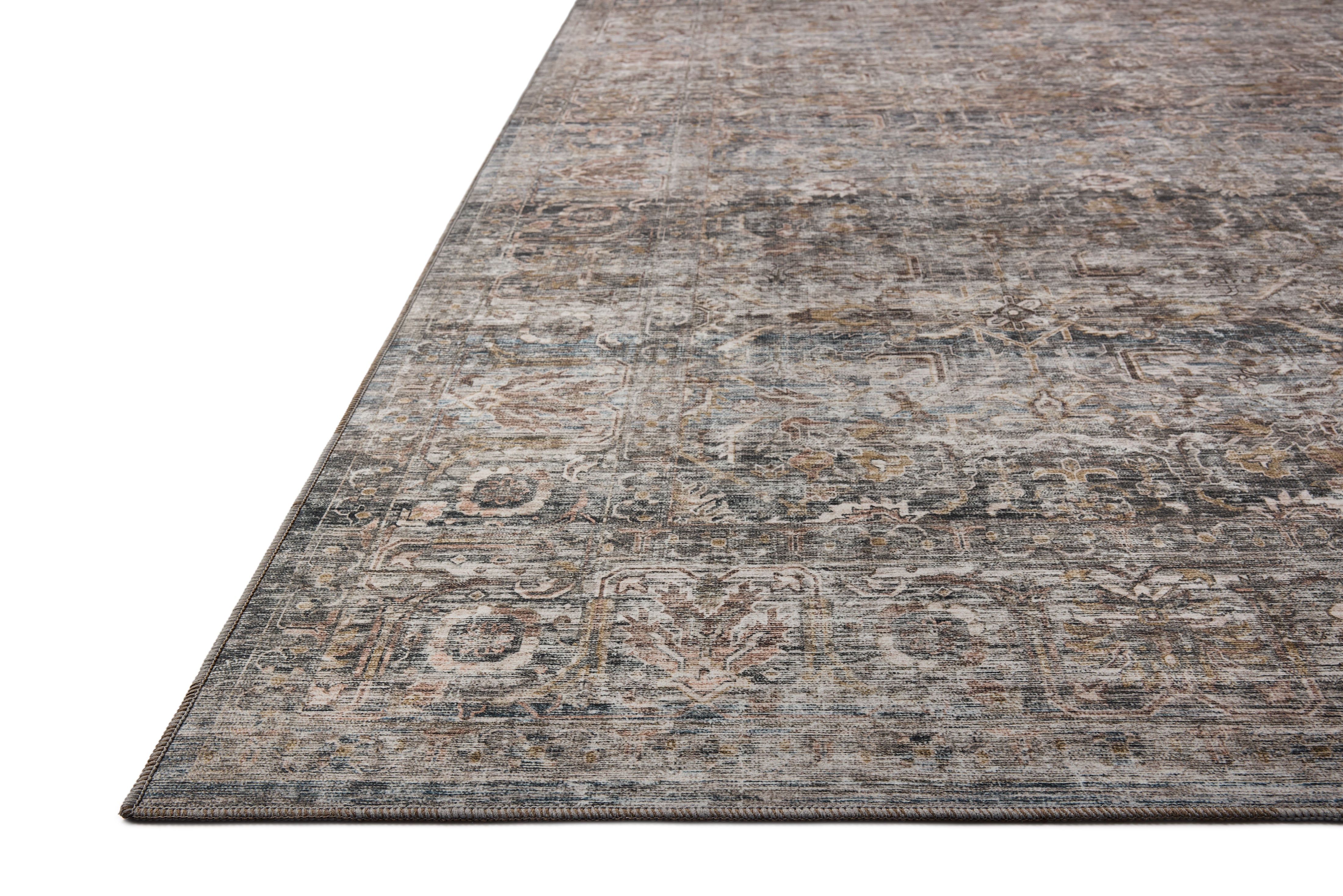 Amber Lewis x Loloi Josie Dove / Gold Machine Washable Rug RUGS - synthetic Loloi
