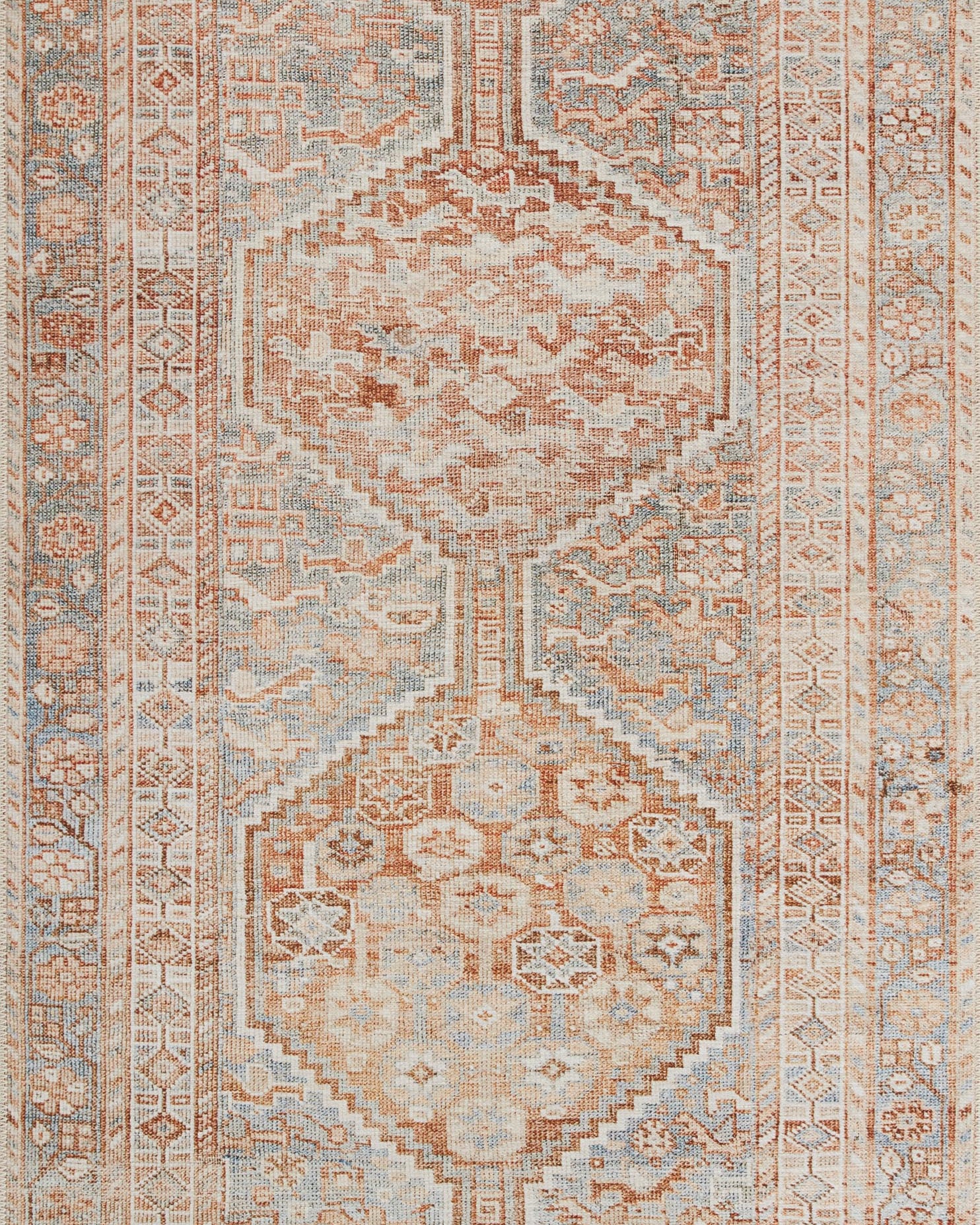 Chris Loves Julia x Loloi Jules Tangerine / Mist Rug RUGS - patterned Loloi