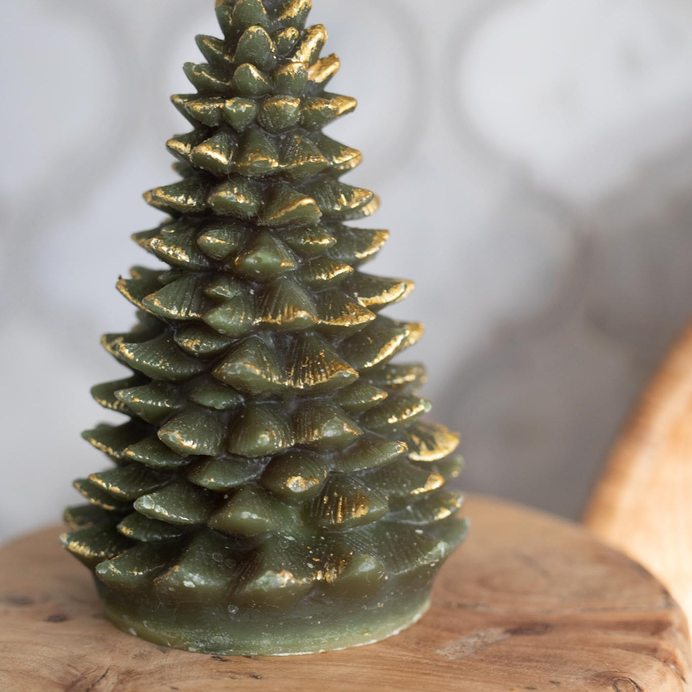 Tree Shaped Pillar Candle CHRISTMAS 2024 Creative Co-op (DYA)