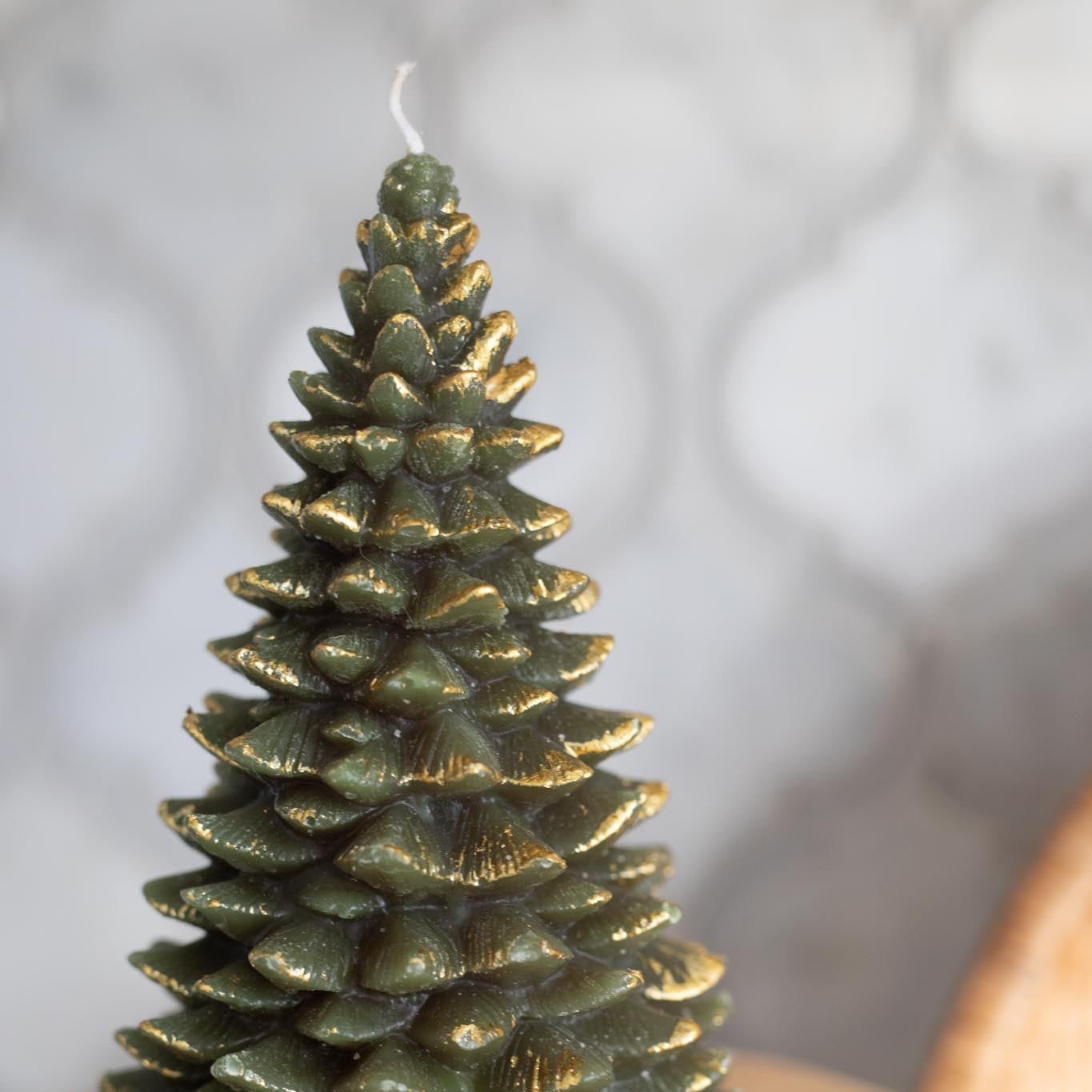 Tree Shaped Pillar Candle CHRISTMAS 2026 Creative Co-op (DYA)