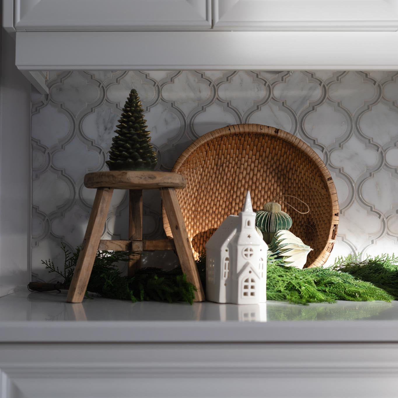 Tree Shaped Pillar Candle CHRISTMAS 2026 Creative Co-op (DYA)