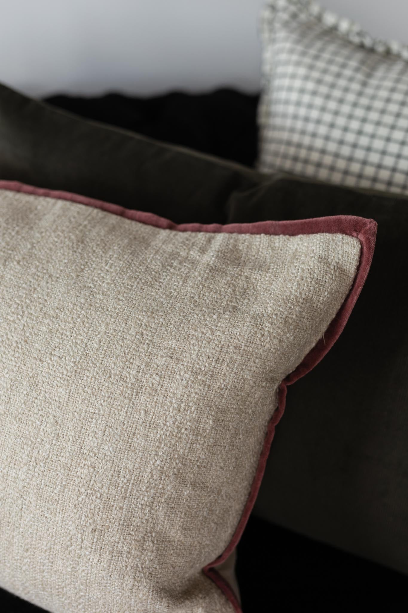 IN-STORE Amber Lewis x Loloi Aveline Ivory/Wine Pillow 1 - PILLOWS - essentials - neutral Loloi