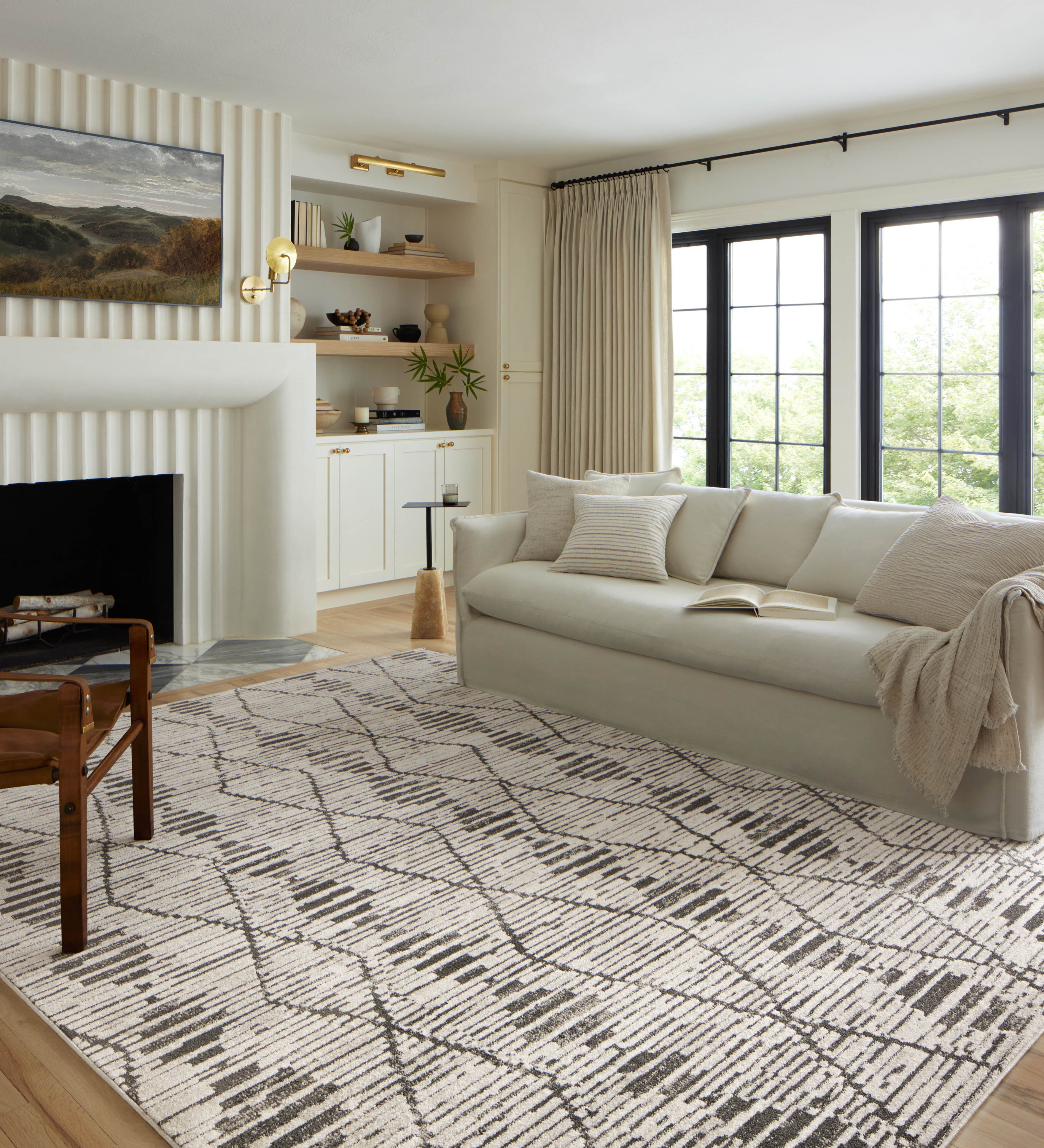 Loloi Kamala Charcoal / Dove Rug 0-RUGS-patterned Loloi