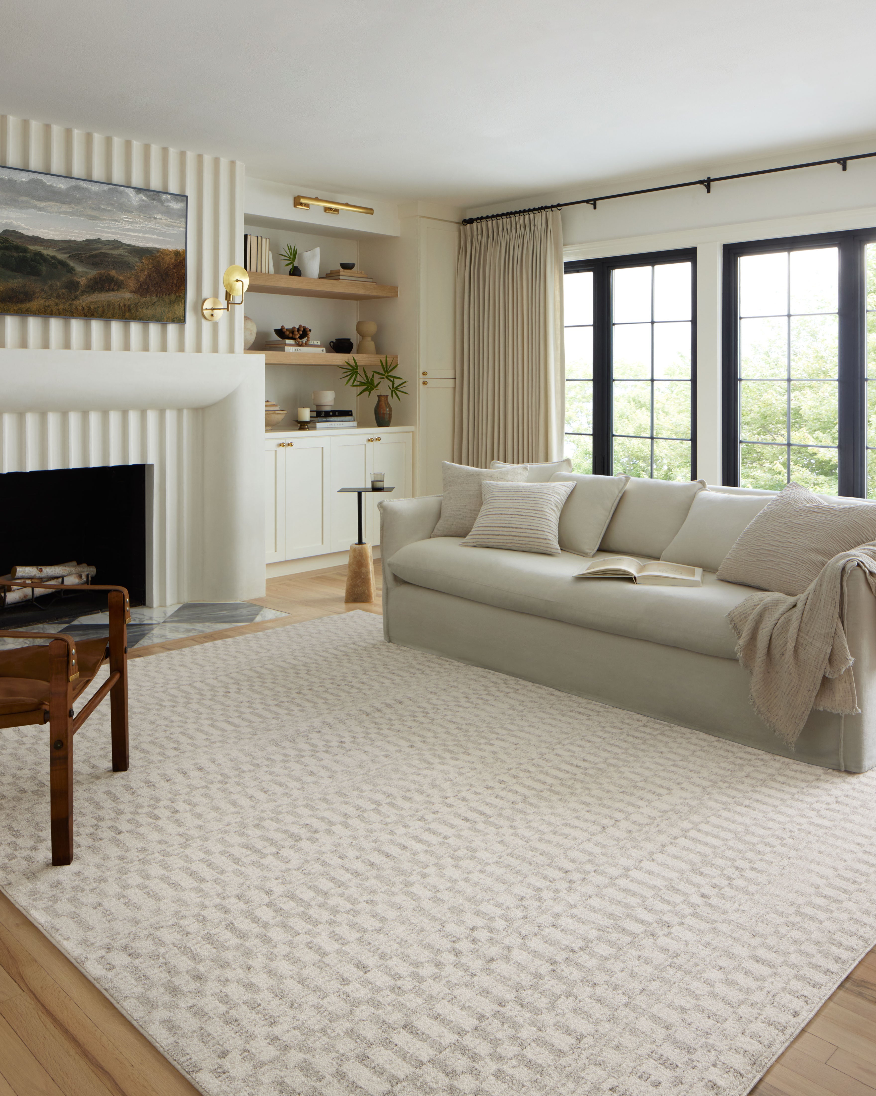 Loloi Kamala Ivory / Grey Rug 0-RUGS-patterned Loloi