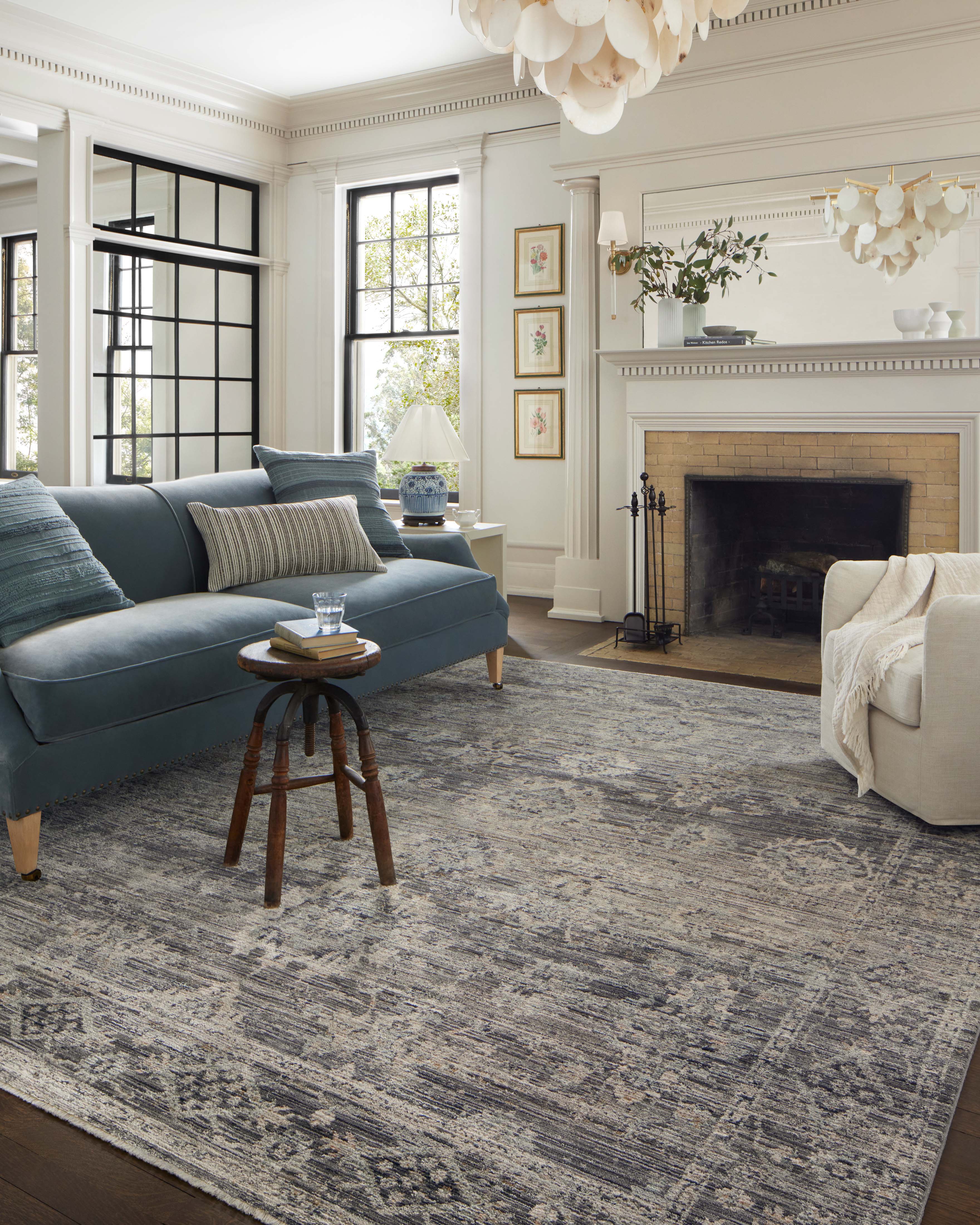 Jean Stoffer x Loloi Katherine Graphite / Jade Rug RUGS - synthetic Loloi