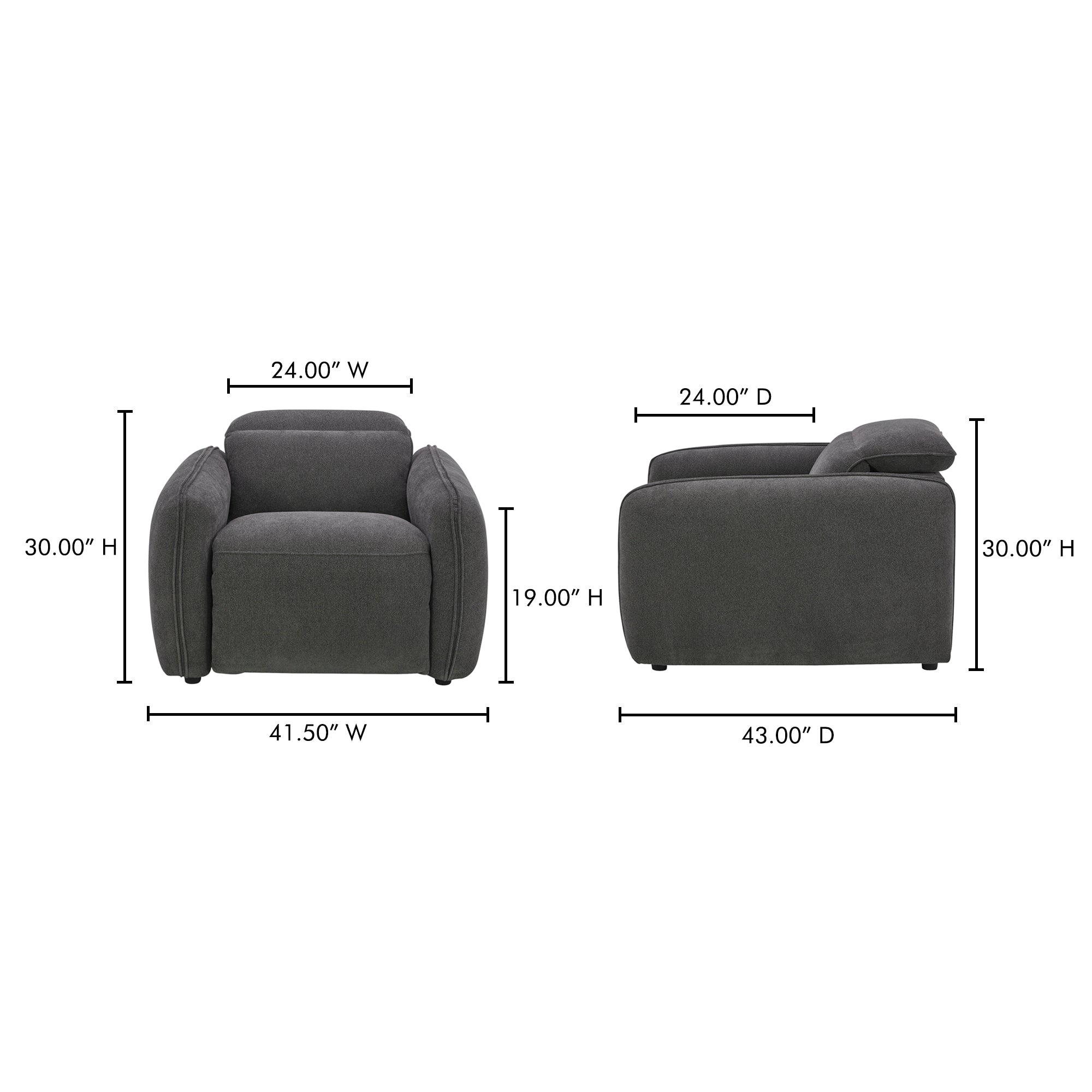 Eli Power Recliner Chair FURNITURE - lounge chair Moe's Furniture