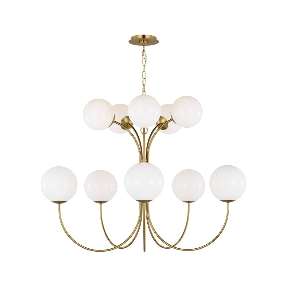 Noemie Large Chandelier LIGHTING - chandelier Visual Comfort Burnished Brass