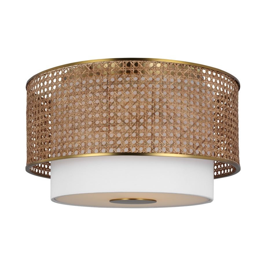 Sawyer Flush Mount LIGHTING - ceiling fixture Visual Comfort Blonde Rattan
