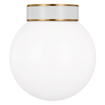 Monroe Semi Flush Mount LIGHTING - ceiling fixture Visual Comfort Brass/White