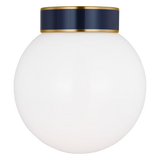 Monroe Semi Flush Mount LIGHTING - ceiling fixture Visual Comfort Brass/Navy