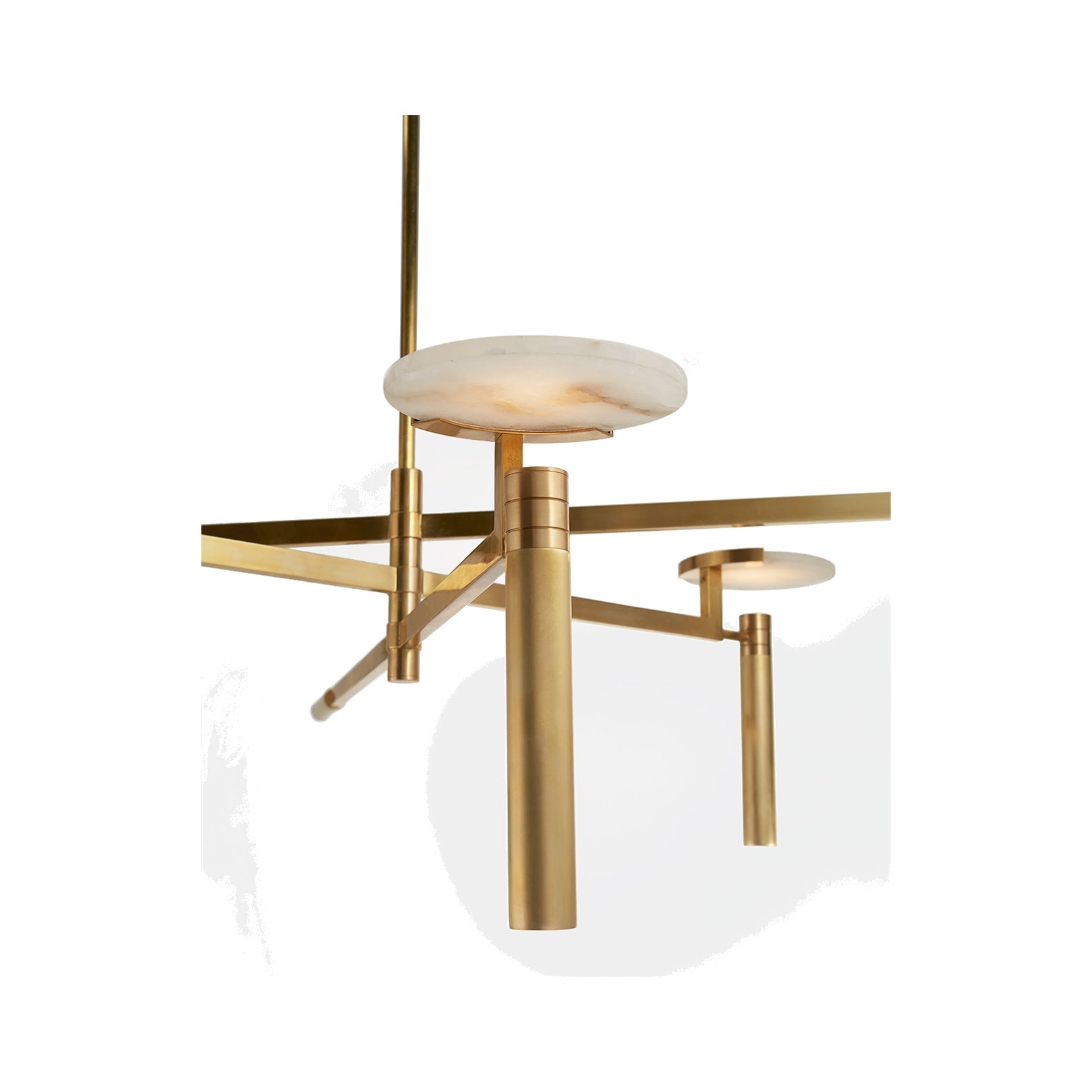 Melange Large Floating Disc Chandelier LIGHTING - chandelier Visual Comfort - Signature Antique-Burnished Brass