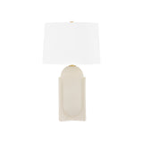 Leeston Table Lamp LIGHTING - table lamp Hudson Valley Lighting Aged Brass / Ceramic Moonstone Sand