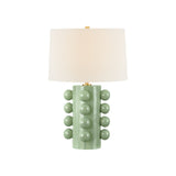 Roselle Table Lamp LIGHTING - table lamp Hudson Valley Lighting Aged Brass / Ceramic Moss Crackle