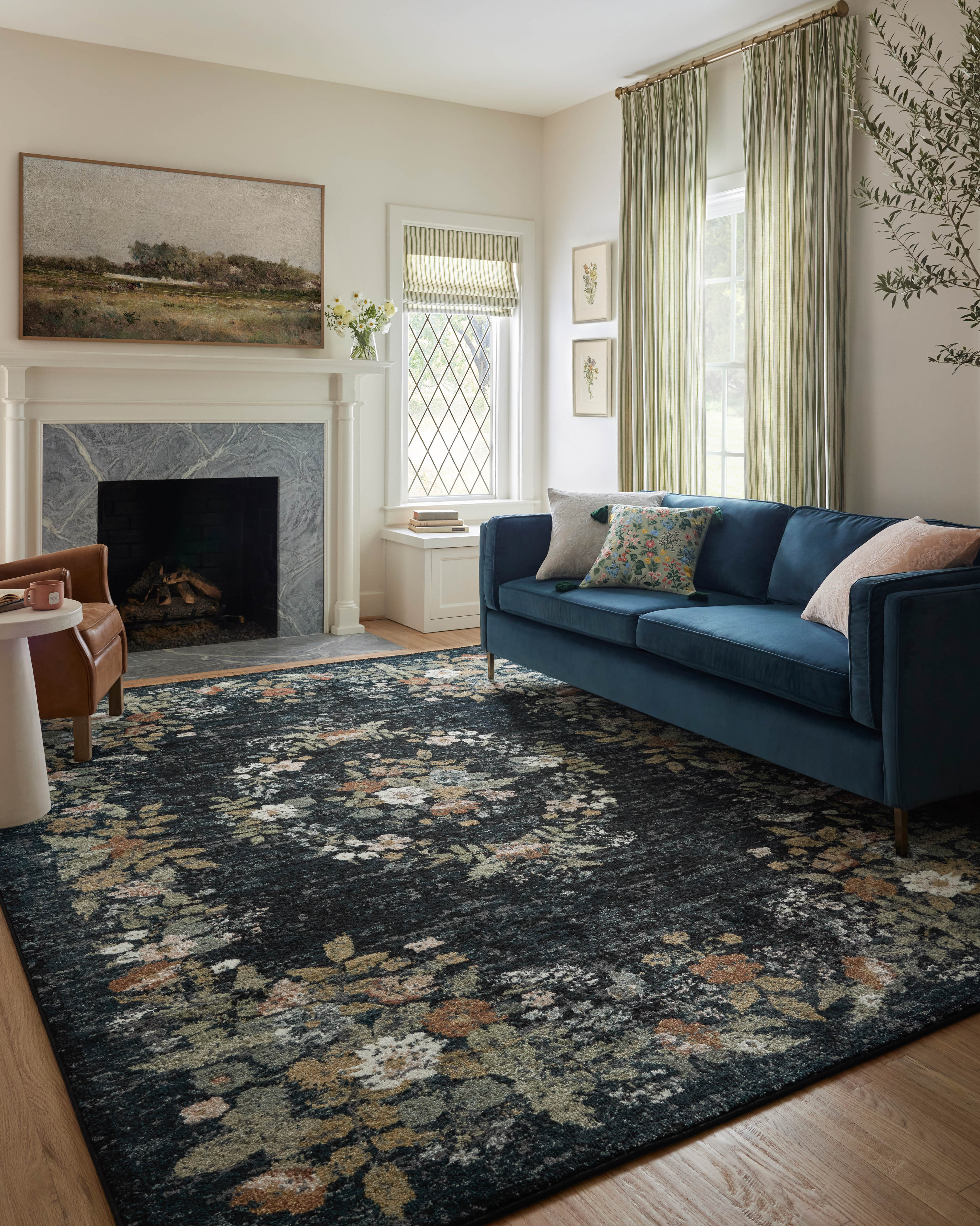 Rifle Paper Co. x Loloi Laurel Navy Rug No.2 RUGS - synthetic Loloi 2'8" x 4'
