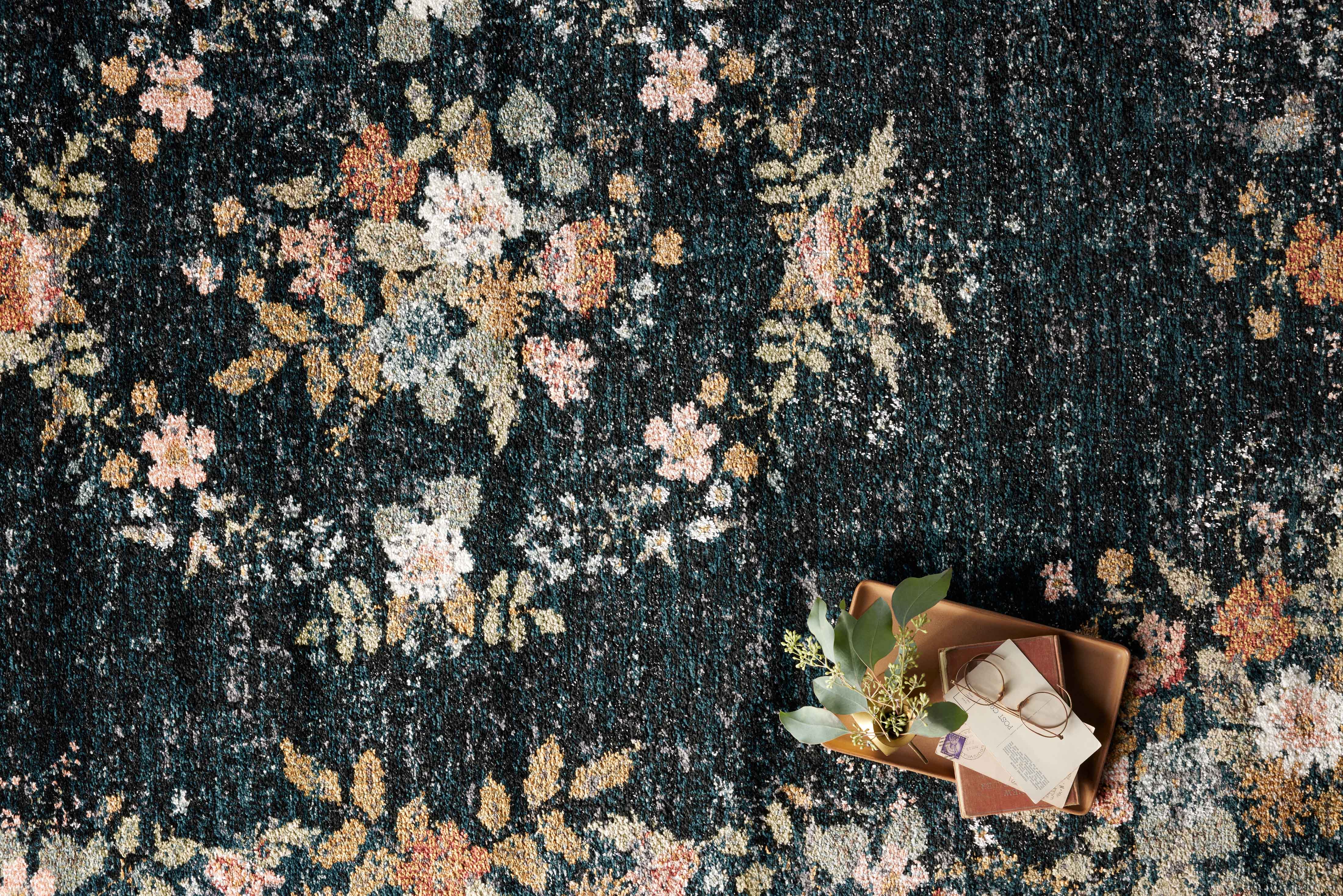 Rifle Paper Co. x Loloi Laurel Navy Sample Rug No.2 RUGS - synthetic Loloi 18" x 18"