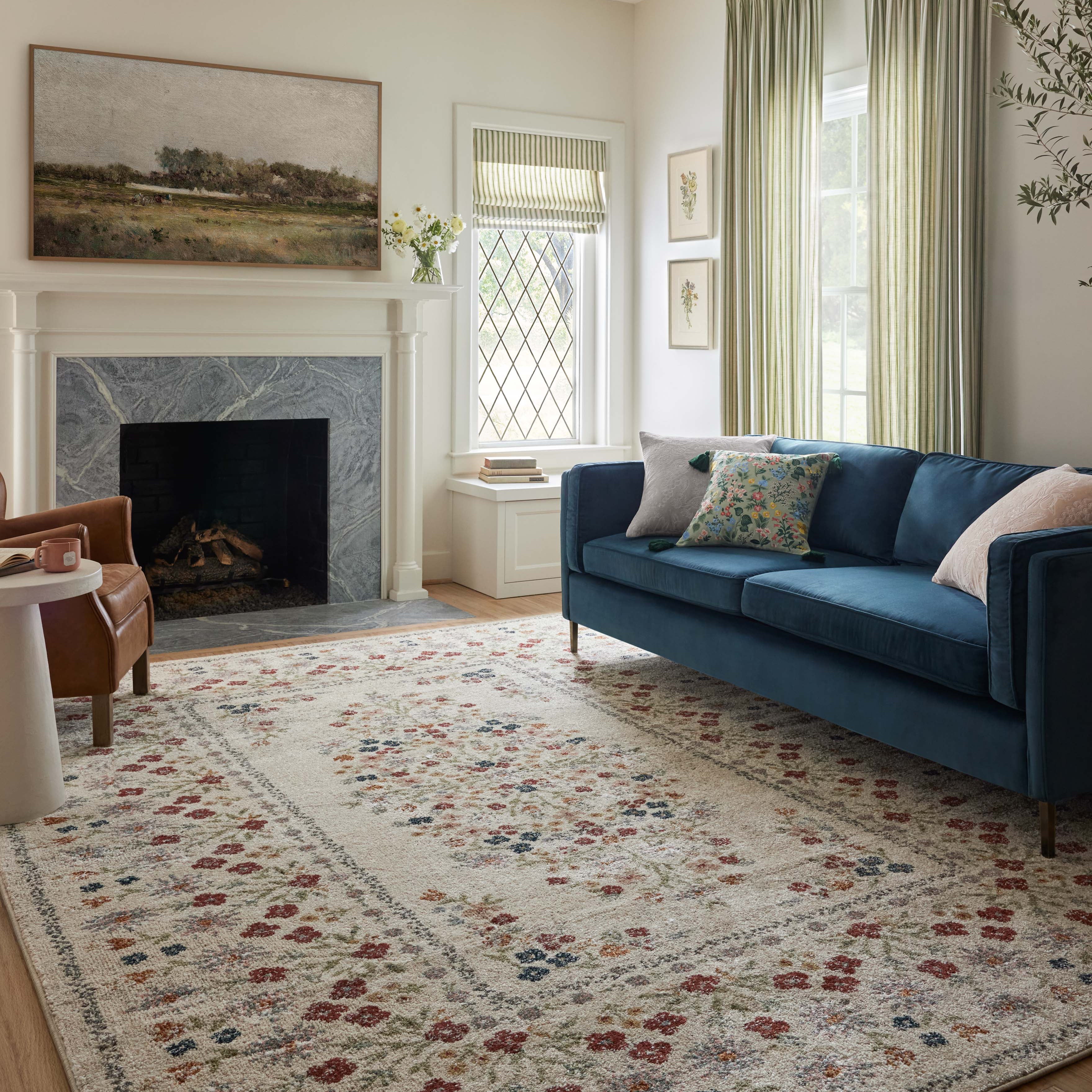 Rifle Paper Co. x Loloi Laurel Eleanor Linen Rug 0-RUGS-patterned Loloi