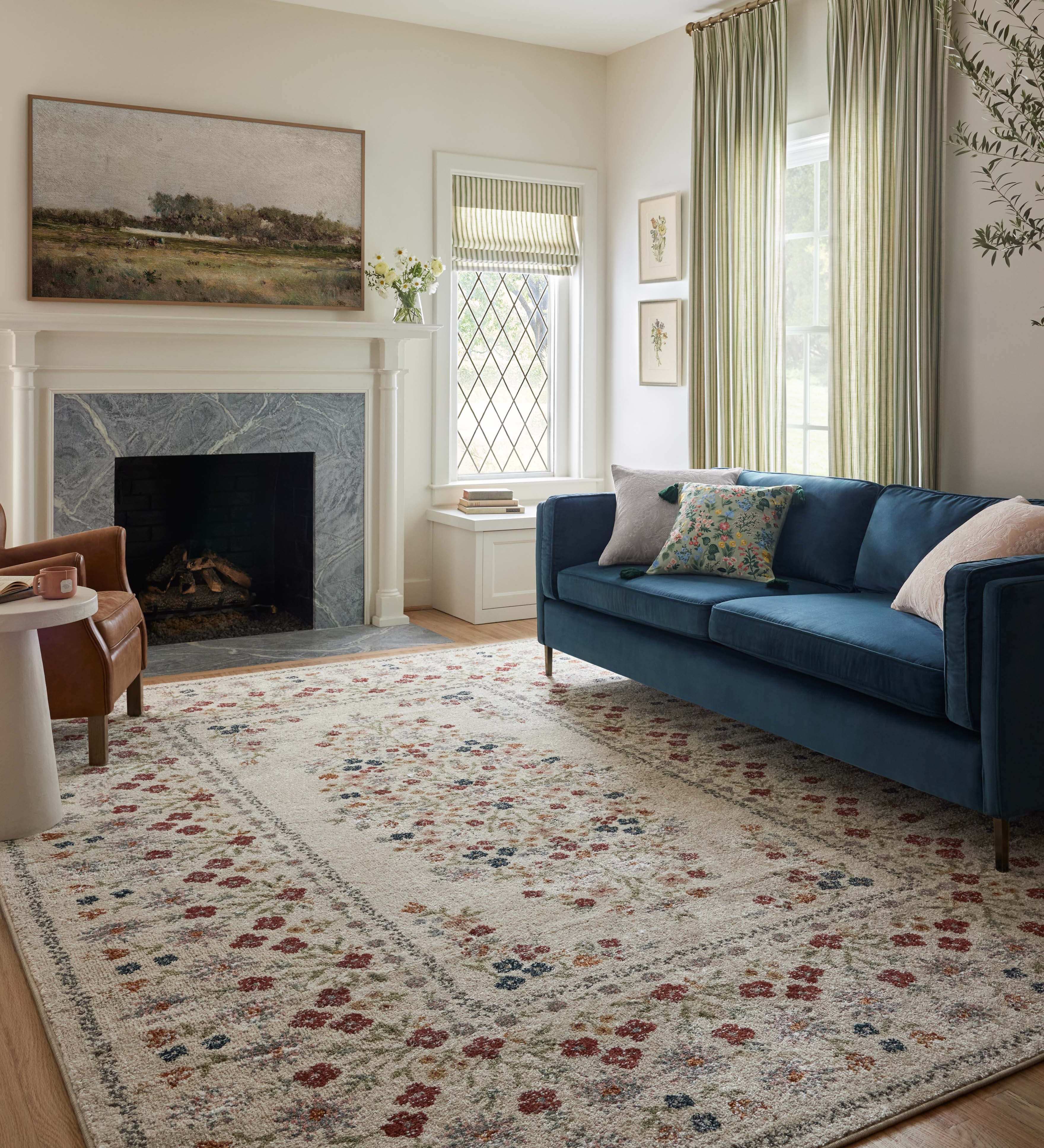 Rifle Paper Co. x Loloi Laurel Eleanor Linen Rug 0-RUGS-patterned Loloi