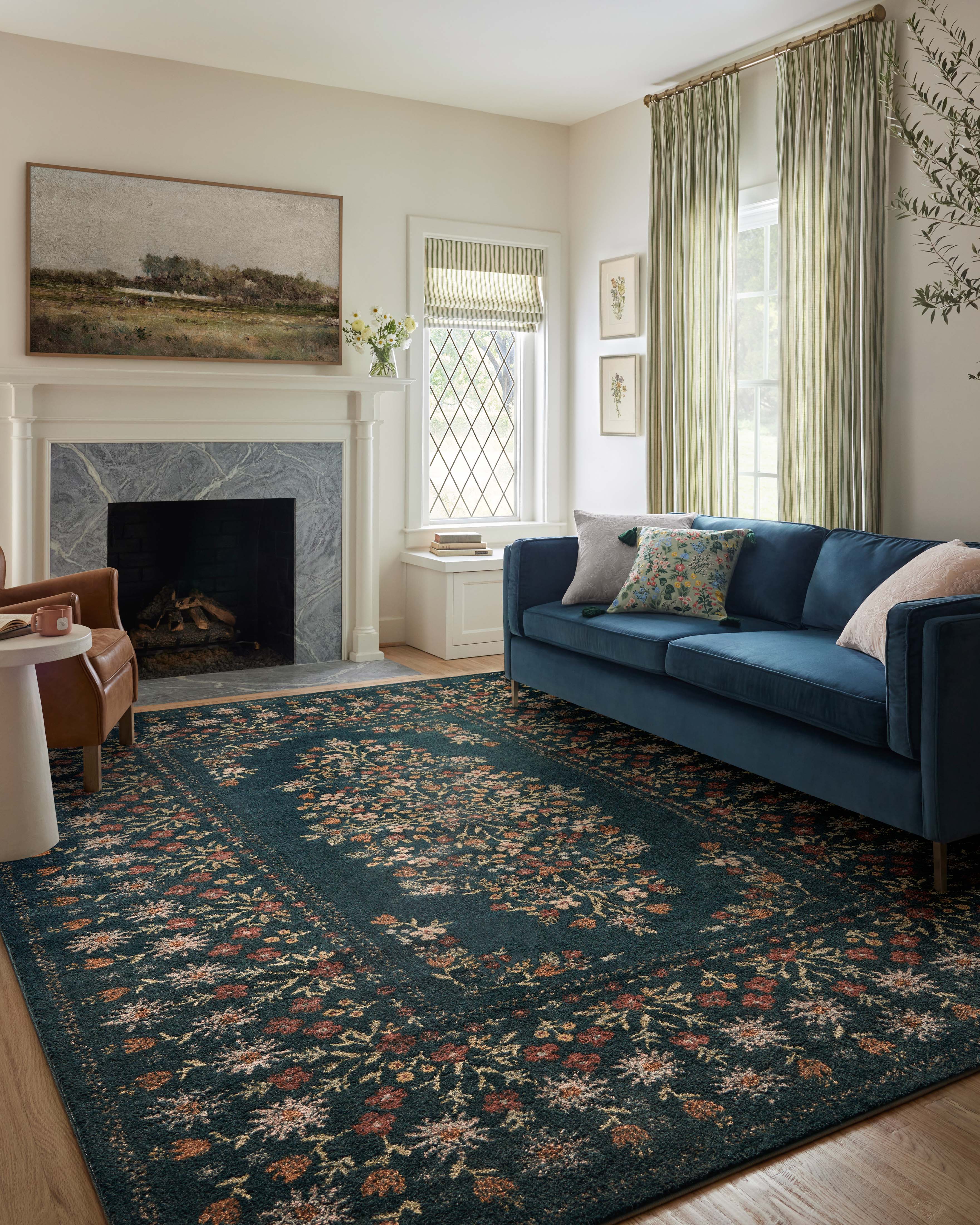 Rifle Paper Co. x Loloi Laurel Navy Rug No.2 RUGS - synthetic Loloi