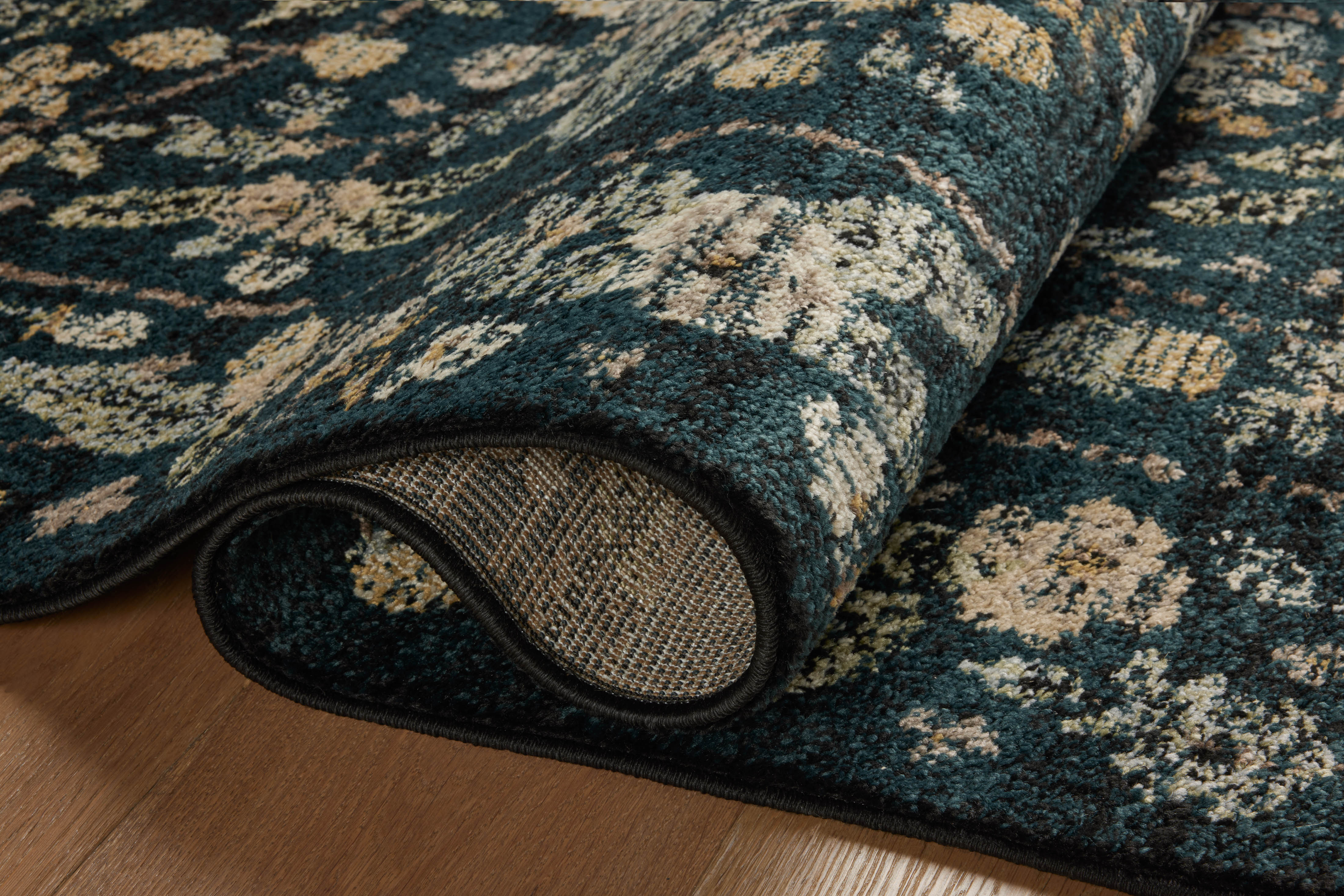 Rifle Paper Co. x Loloi Laurel Navy Sample Rug No.2 RUGS - synthetic Loloi 18" x 18"