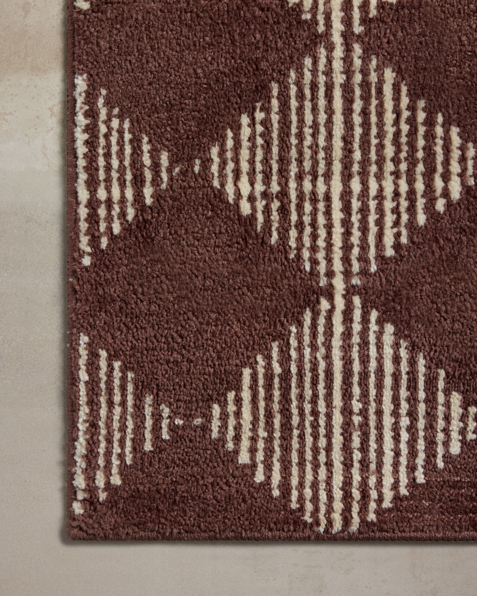 Chris Loves Julia x Loloi Lawrence Plum / Ivory Bath Mat - Rug & Weave