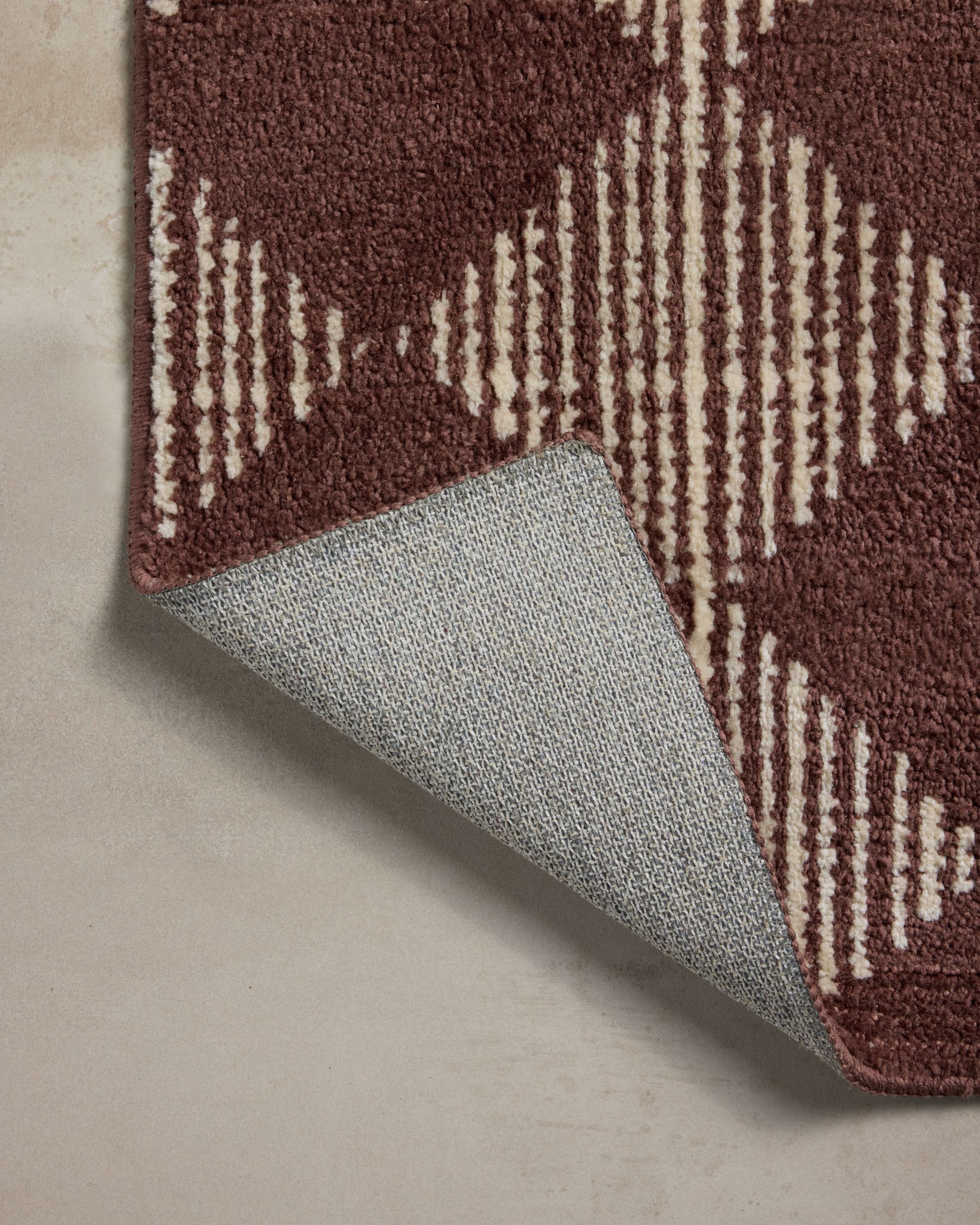 Chris Loves Julia x Loloi Lawrence Plum / Ivory Bath Mat - Rug & Weave