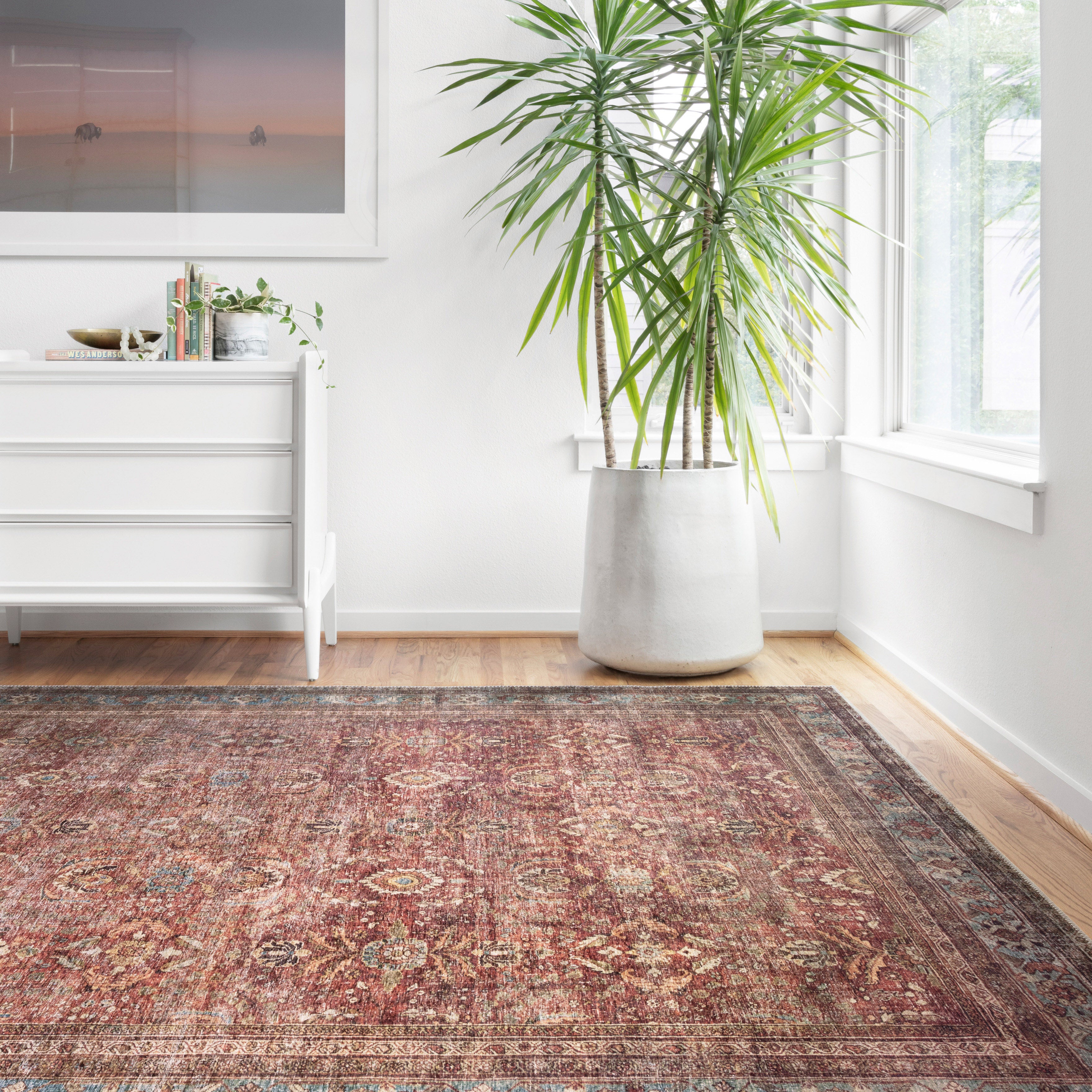 Loloi Layla Brick / Blue Rug 1-patterned Loloi