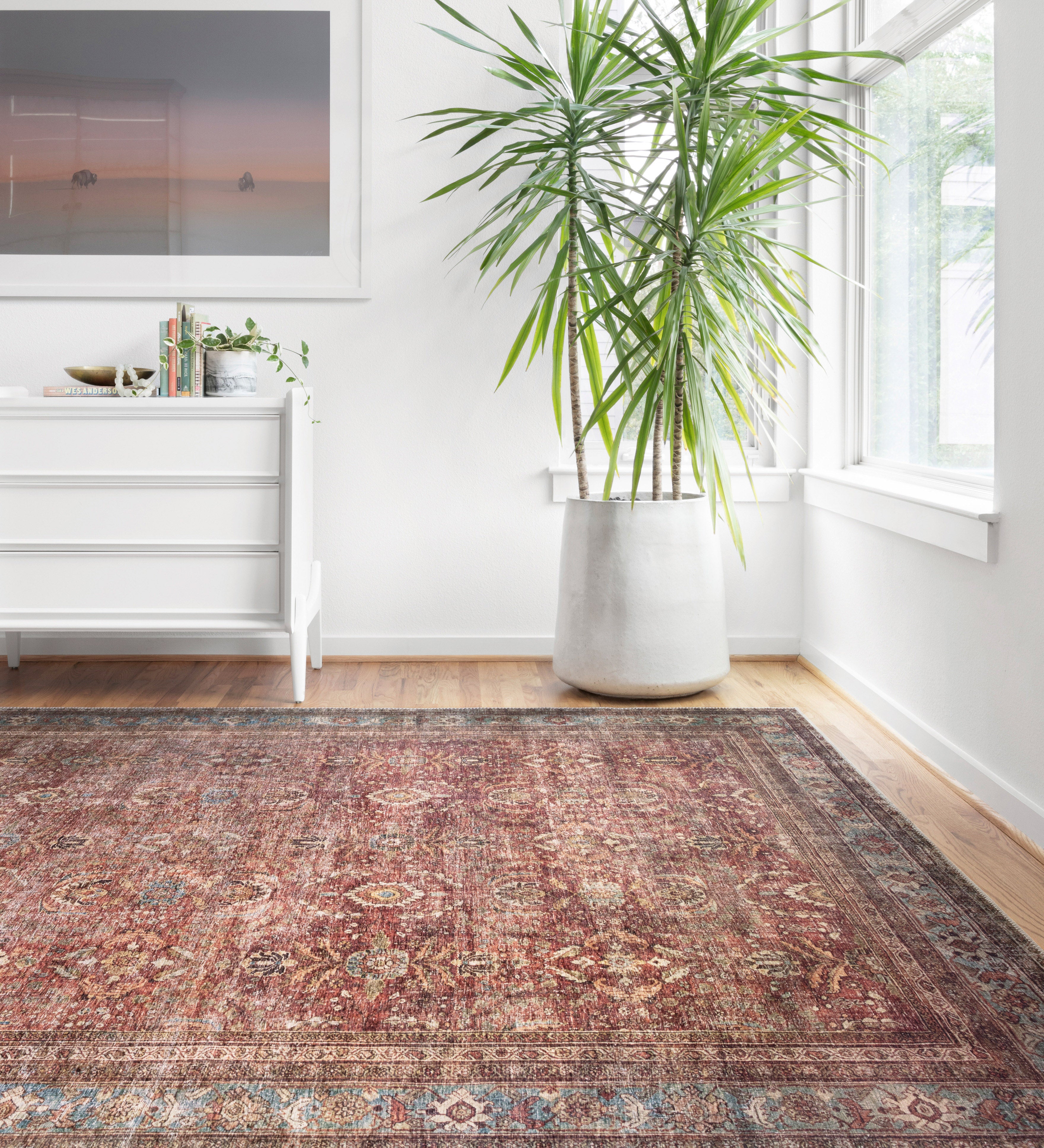 Loloi Layla Brick / Blue Rug 1-patterned Loloi