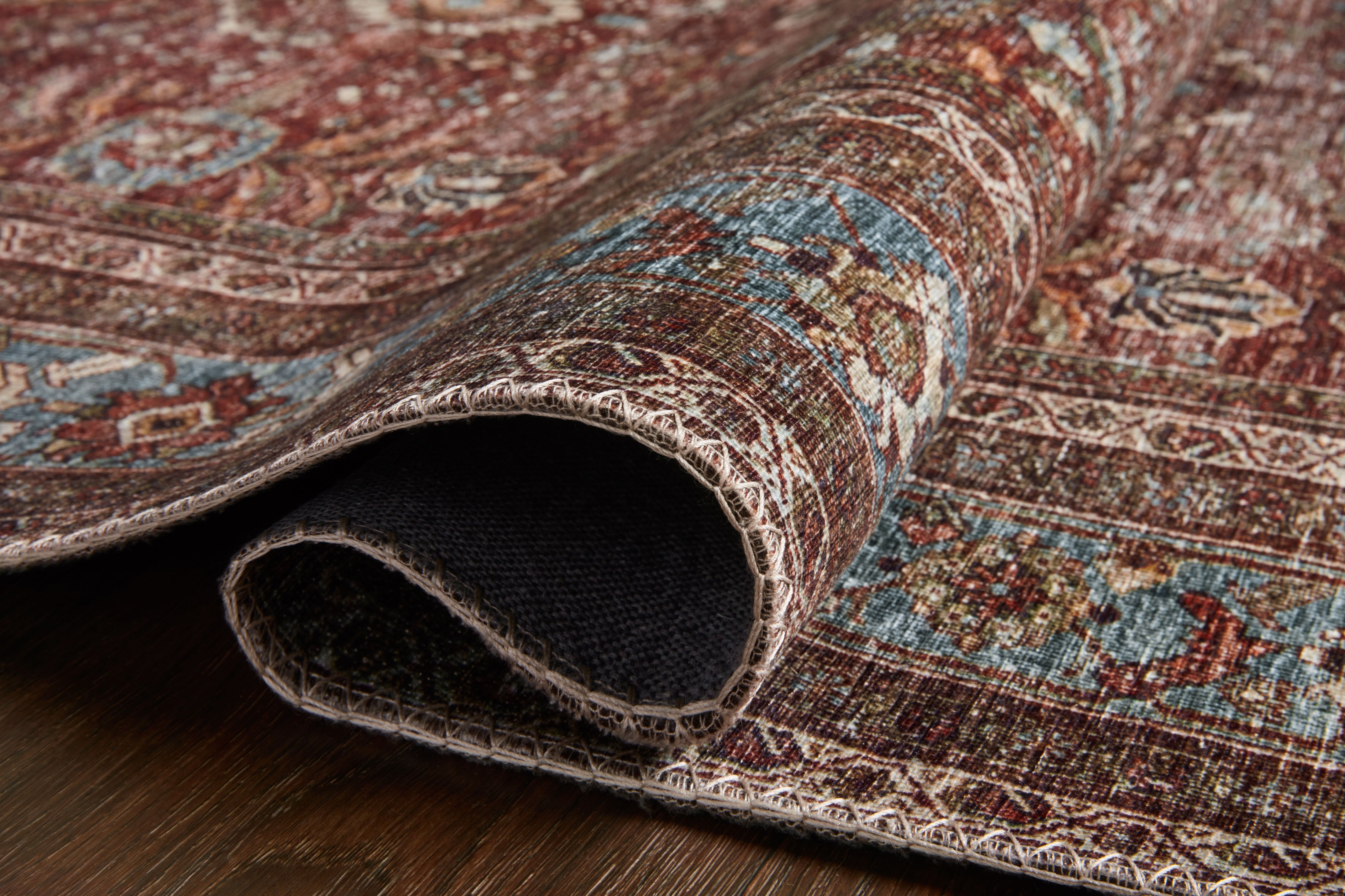 Loloi Layla Brick / Blue Rug 1-patterned Loloi