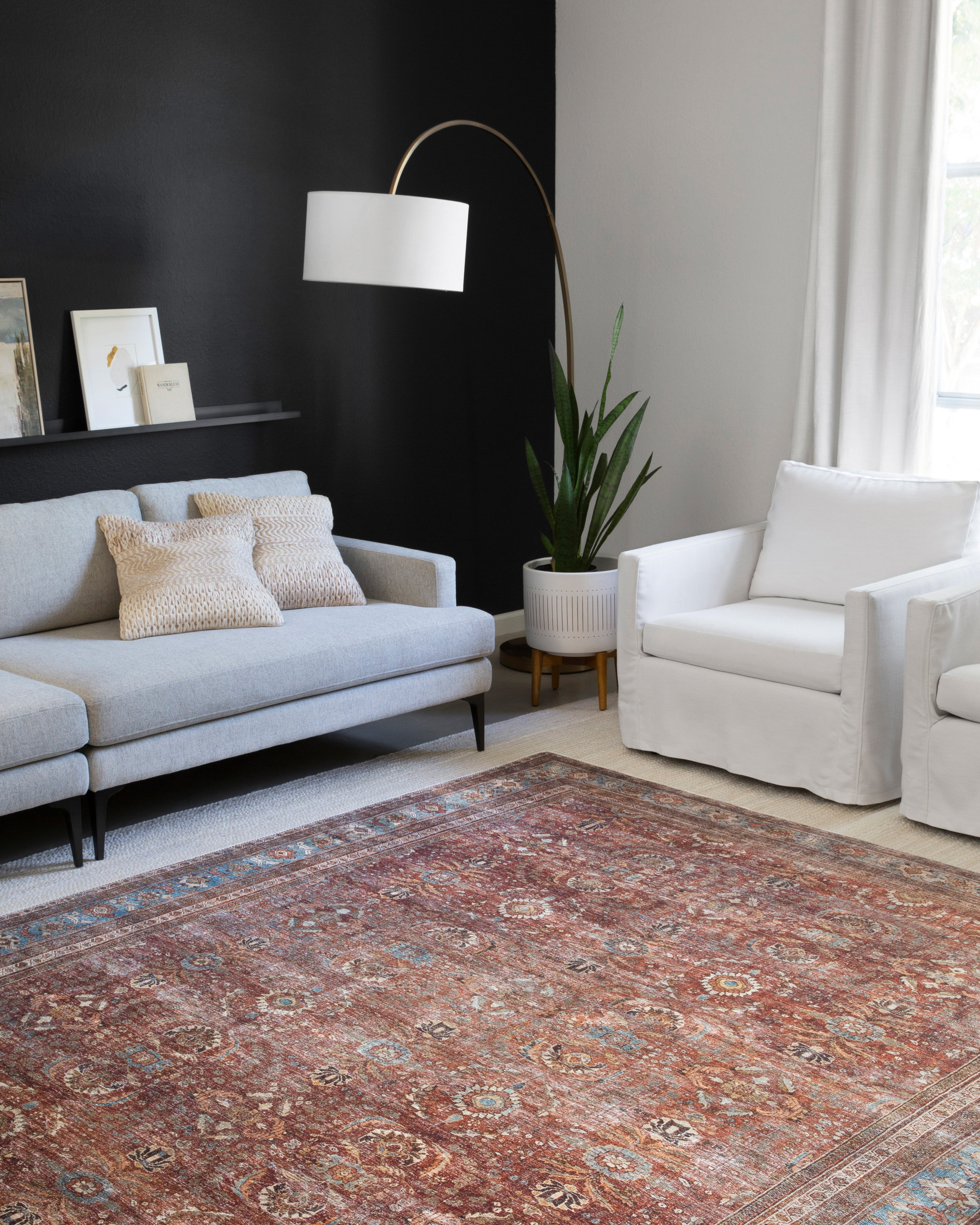 Loloi Layla Brick / Blue Rug 1-patterned Loloi