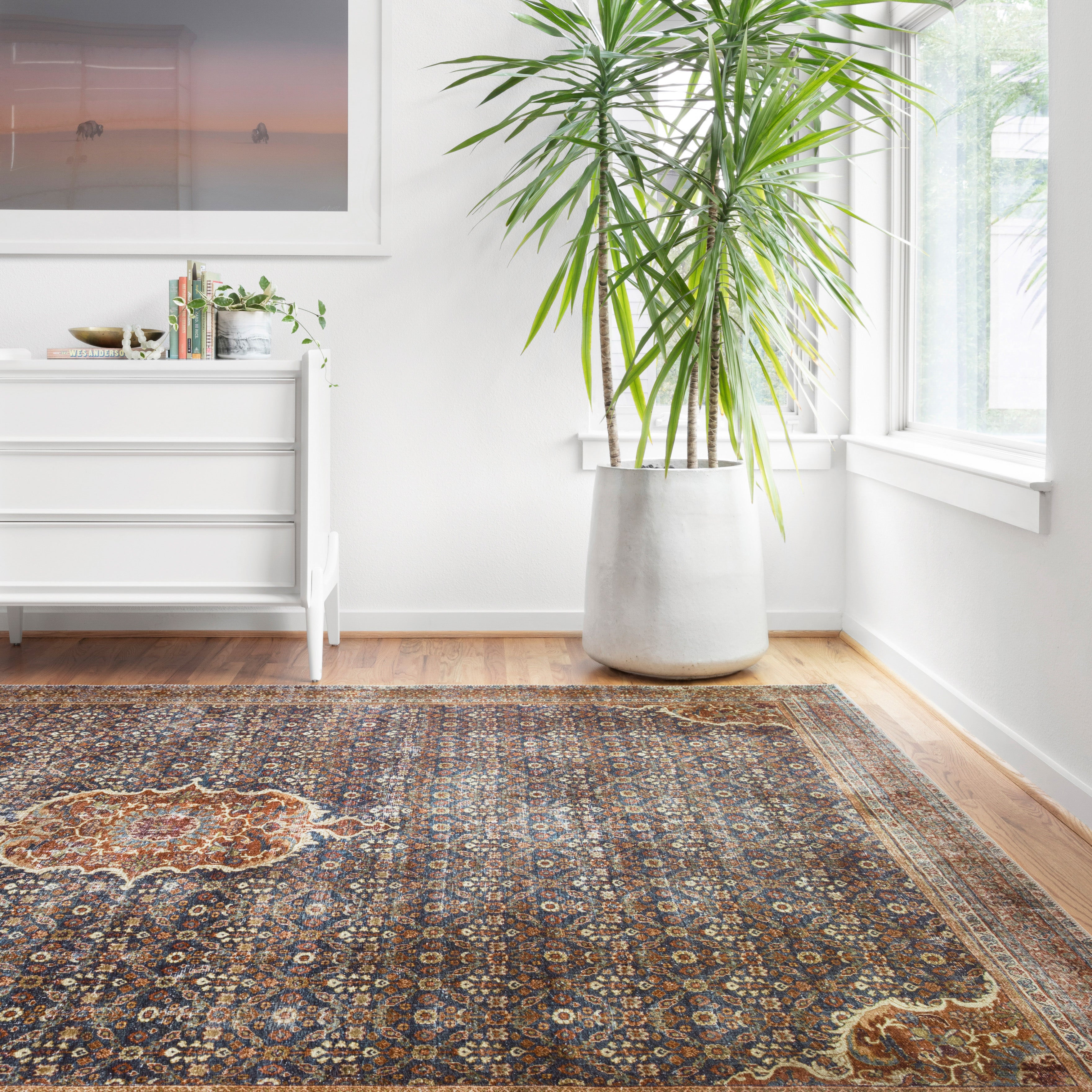 Loloi Layla Cobalt Blue / Spice Rug RUGS - synthetic Loloi