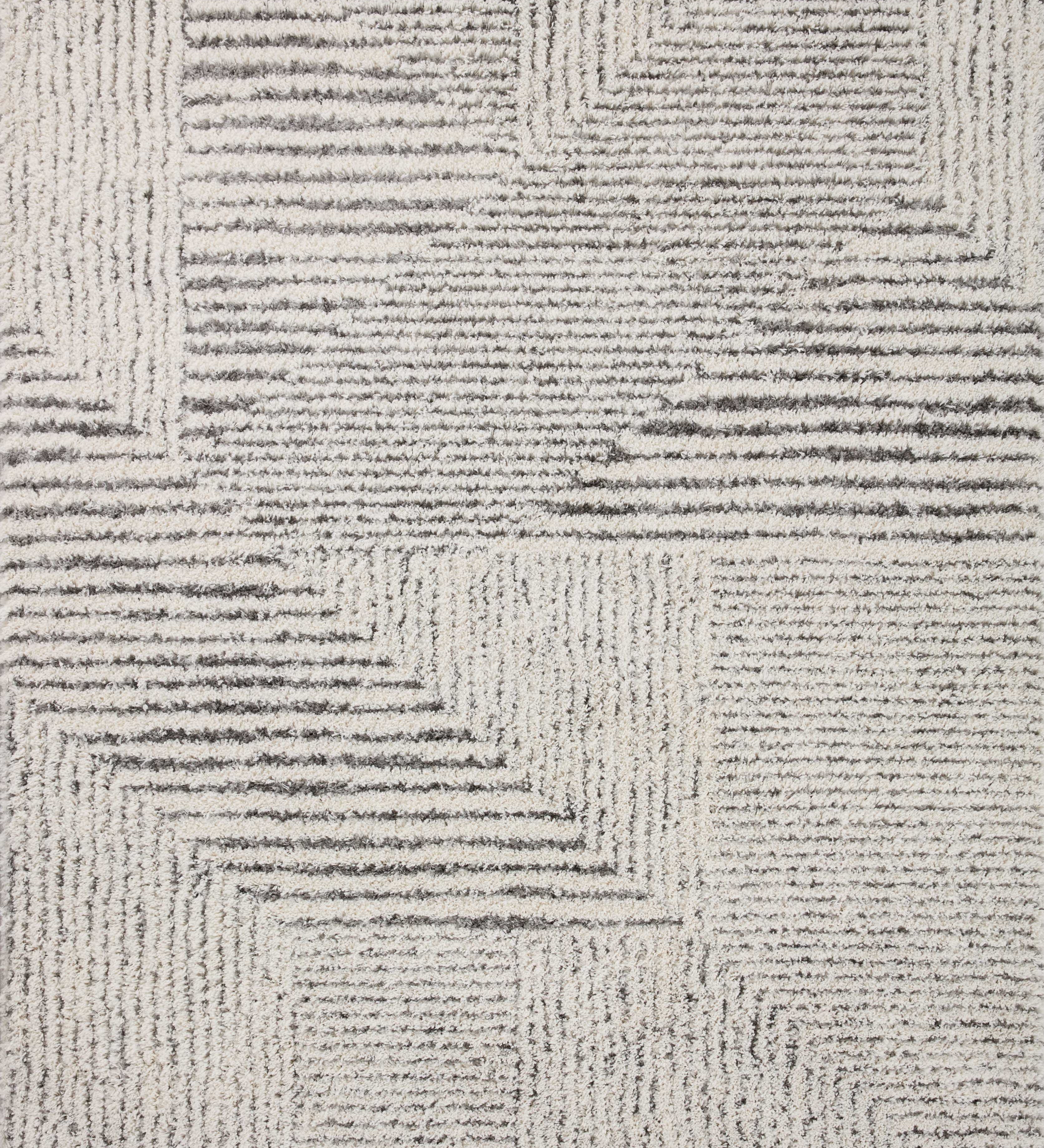 Loloi Levitt Shag Ivory / Grey Rug 0-RUGS-patterned Loloi