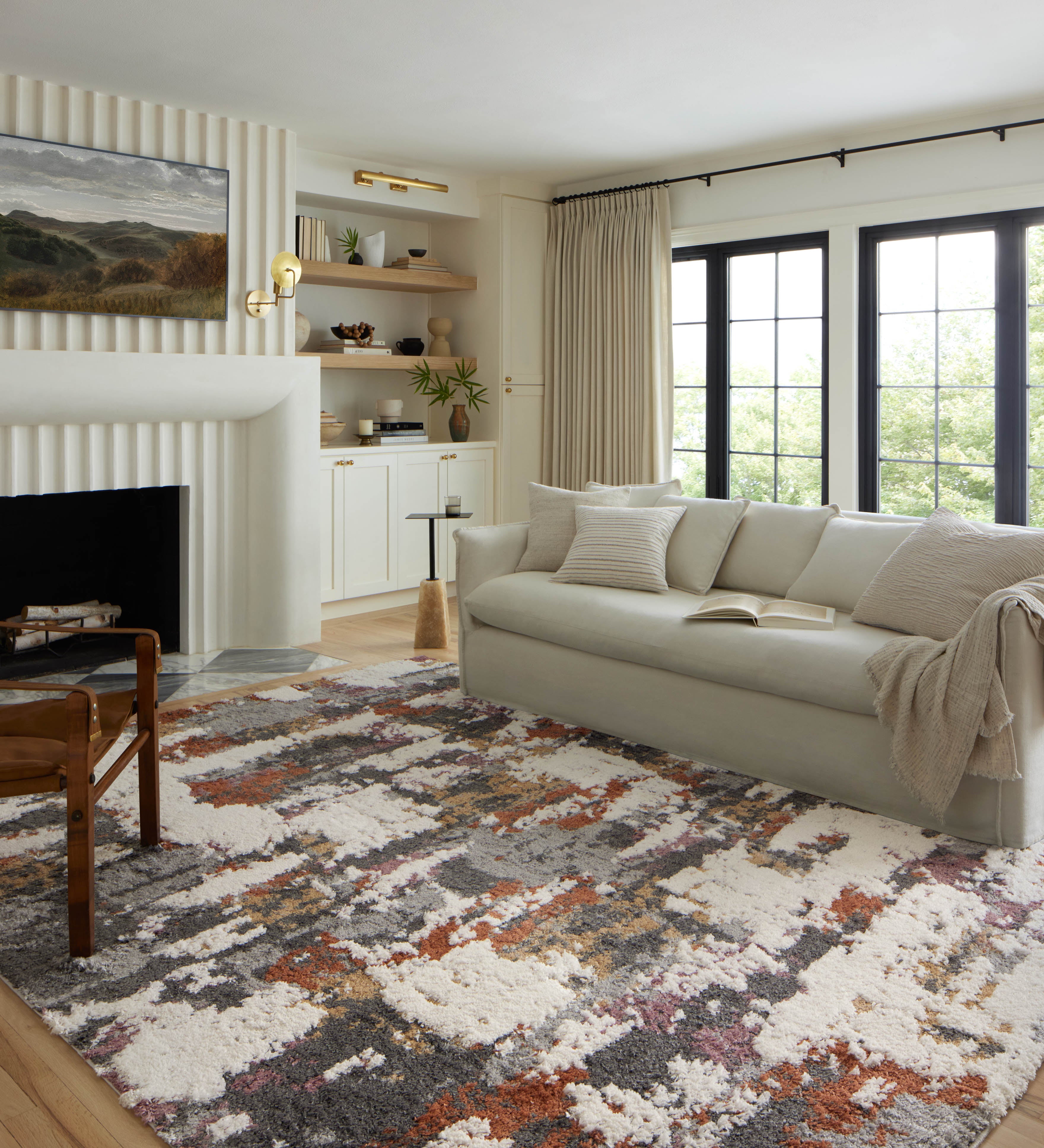 Loloi Levitt Shag Grey / Multi Rug RUGS - synthetic Loloi