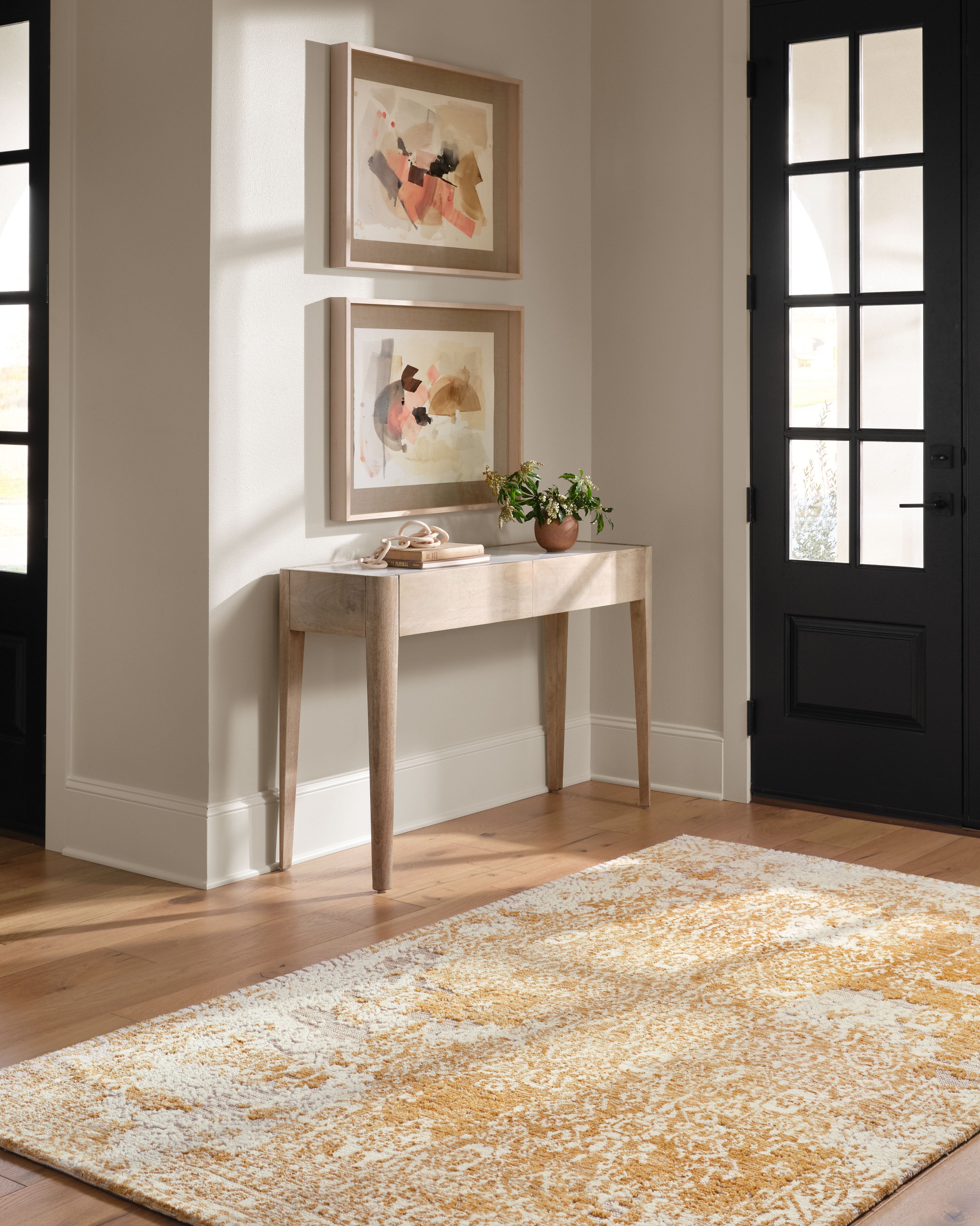 Magnolia Home By Joanna Gaines x Loloi Lindsay Gold / Antique White Rug RUGS - synthetic Loloi