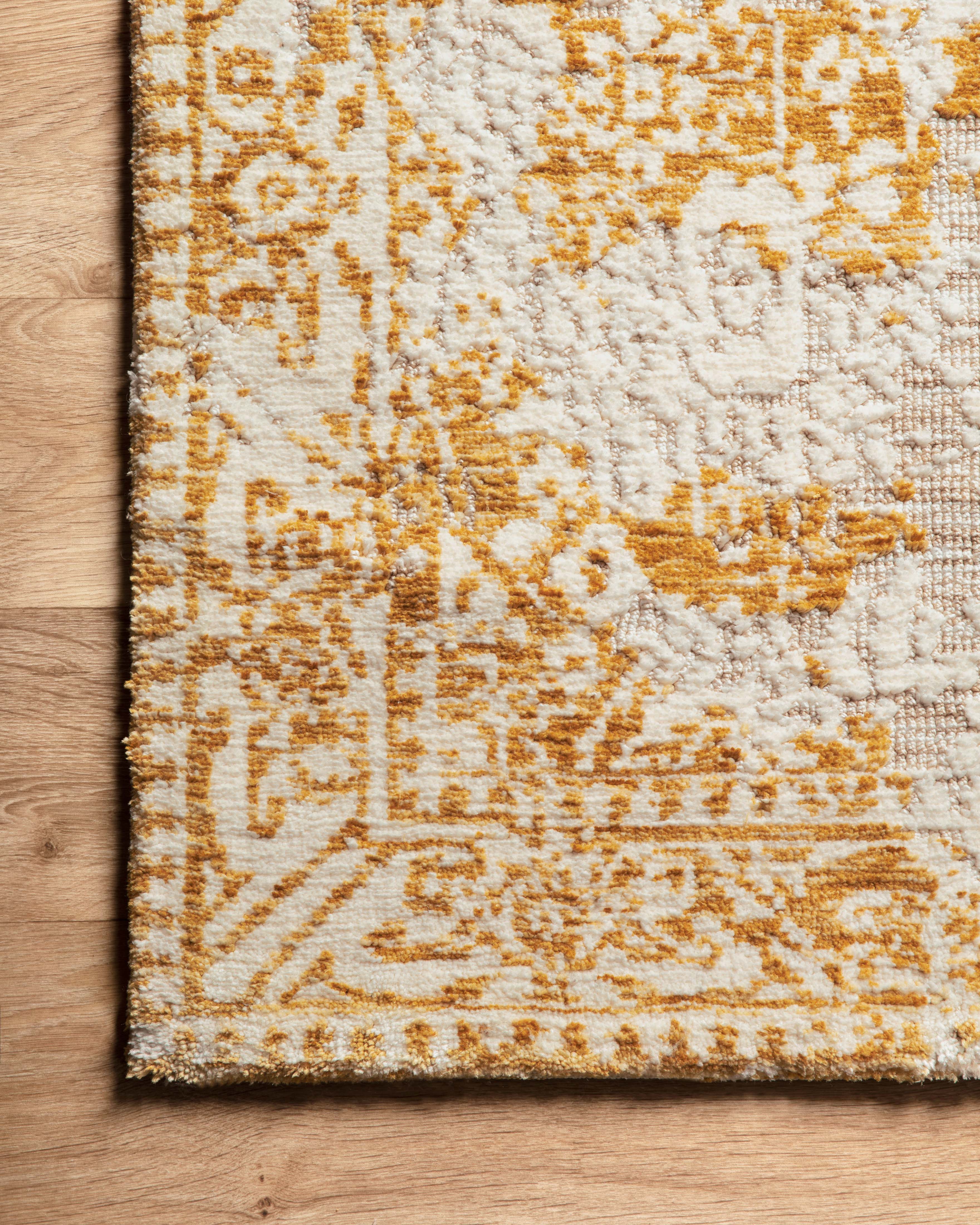 Magnolia Home By Joanna Gaines x Loloi Lindsay Gold / Antique White Rug RUGS - synthetic Loloi