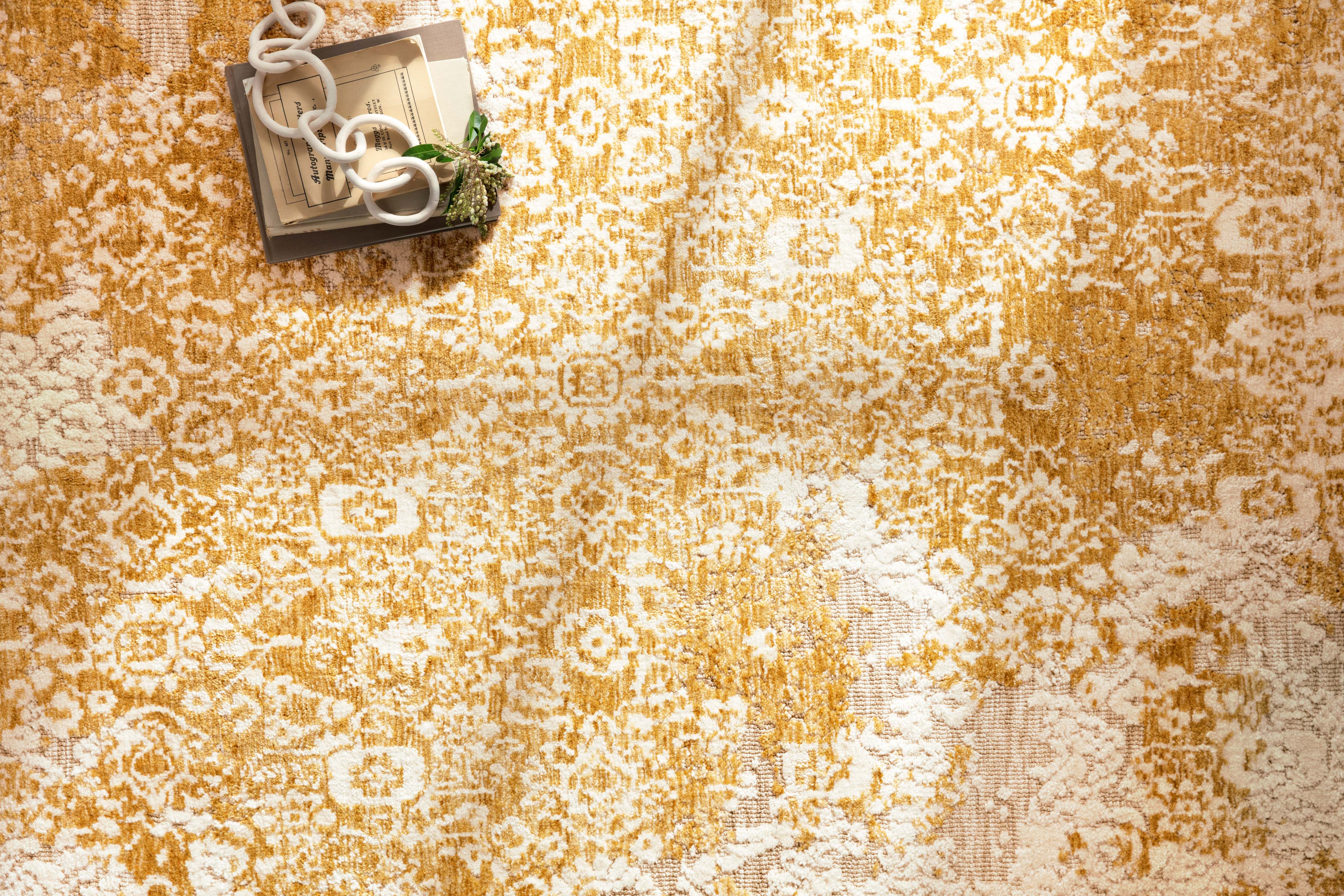 Magnolia Home By Joanna Gaines x Loloi Lindsay Gold / Antique White Rug RUGS - synthetic Loloi