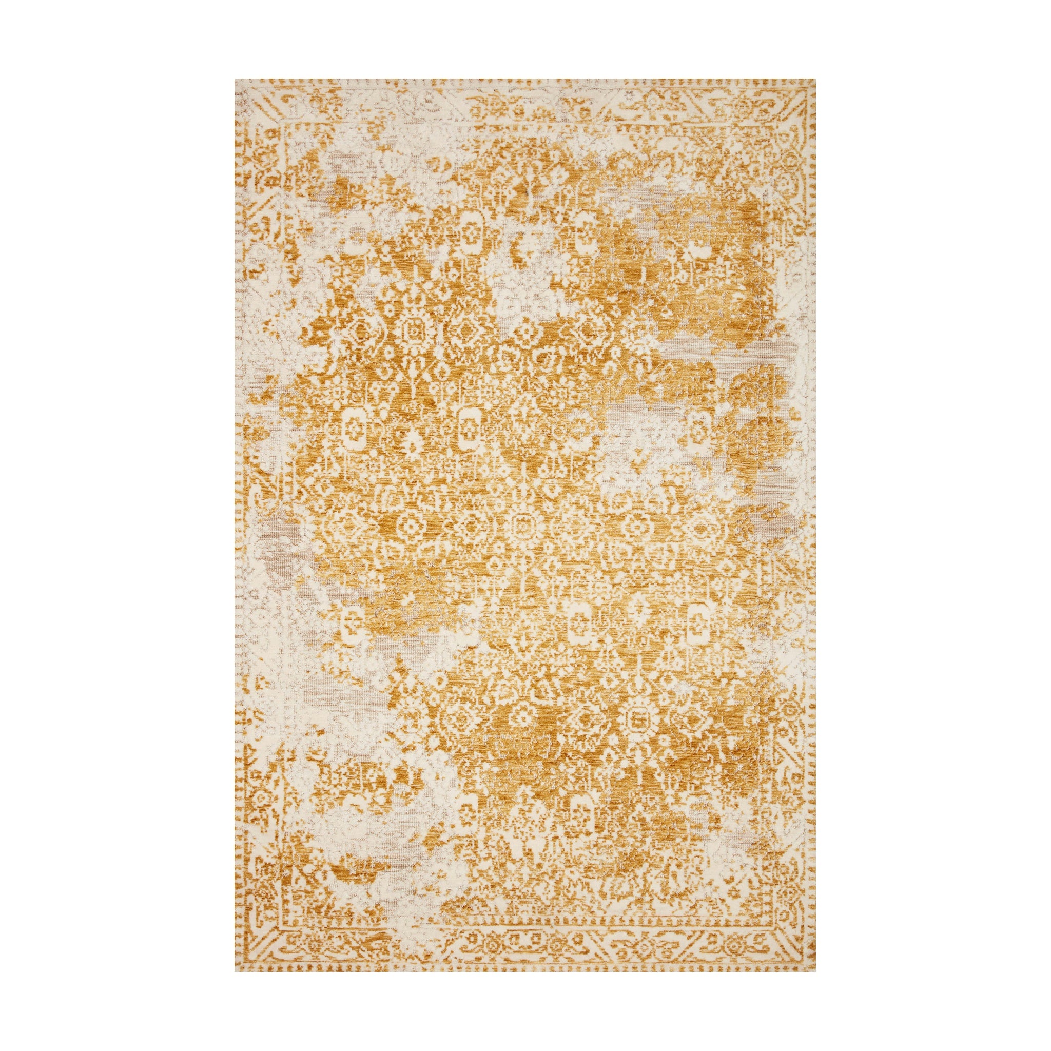 Magnolia Home By Joanna Gaines x Loloi Lindsay Gold / Antique White Rug RUGS - synthetic Loloi 18" x 18"