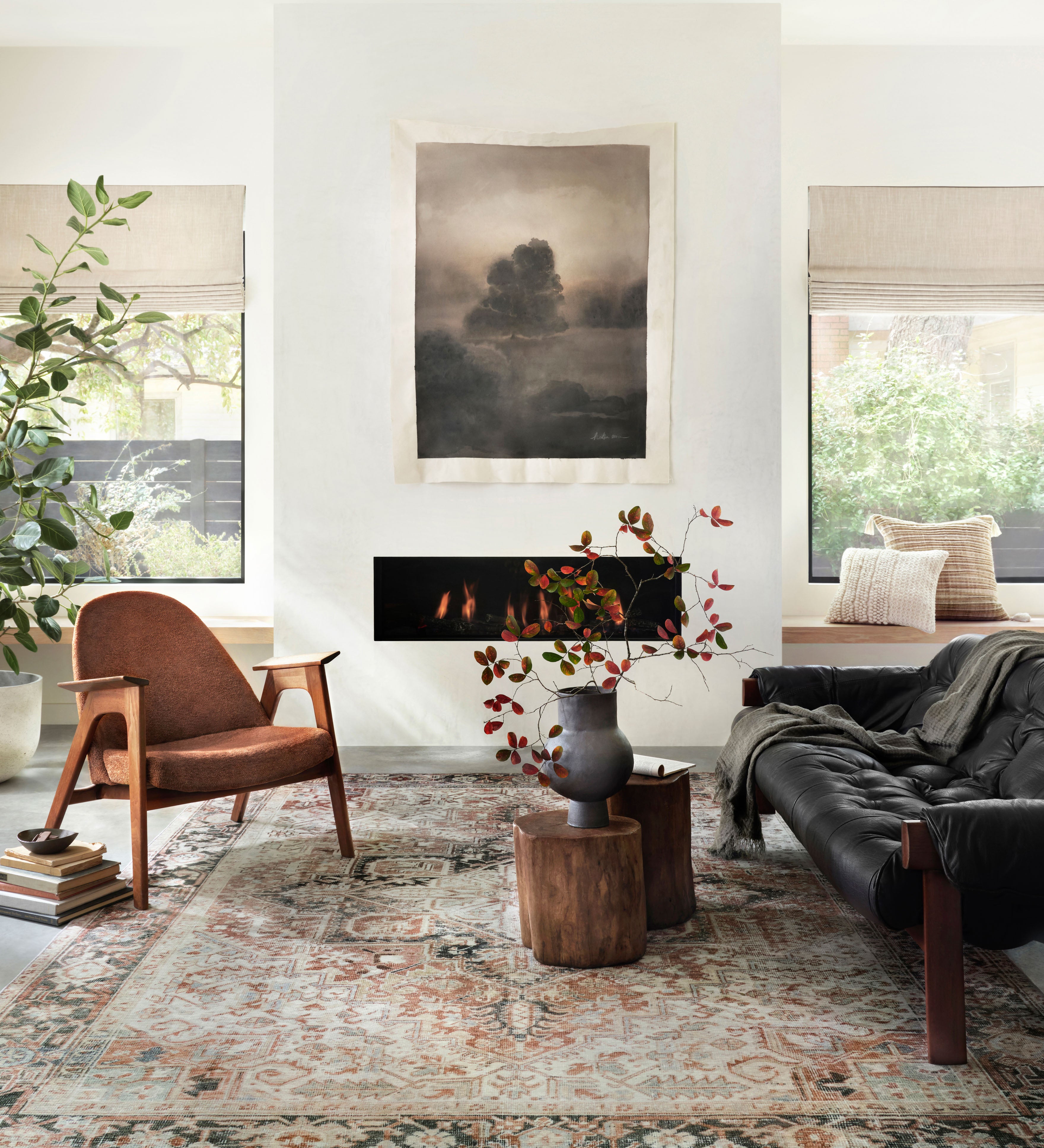 Loloi Lenna Rust / Charcoal Rug 2 - RUGS - patterned Loloi