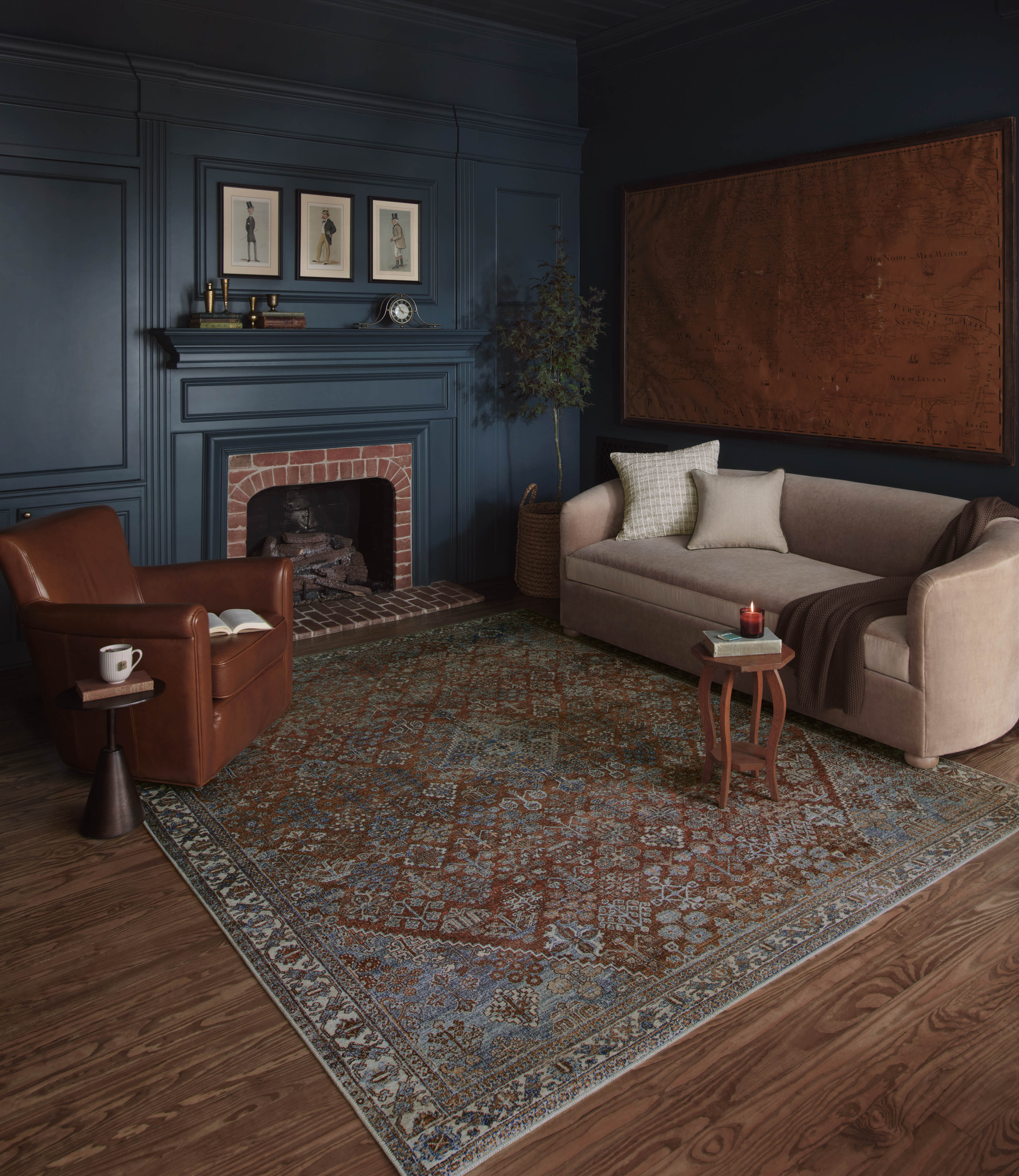 Magnolia Home By Joanna Gaines x Loloi Lenna Brick / Sky Rug RUGS - synthetic Loloi
