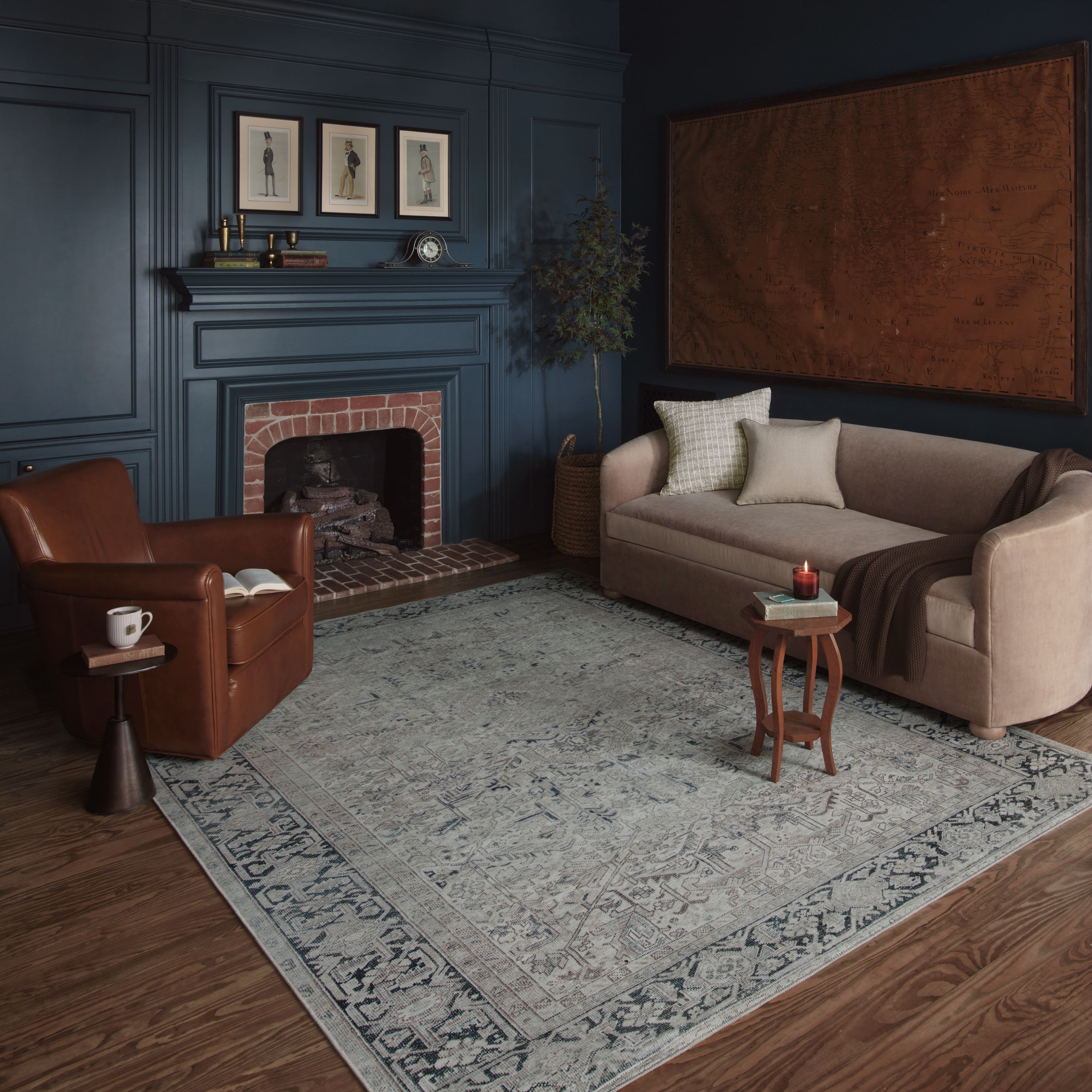 Loloi Lenna Natural / Denim Rug 2 - RUGS - patterned Loloi