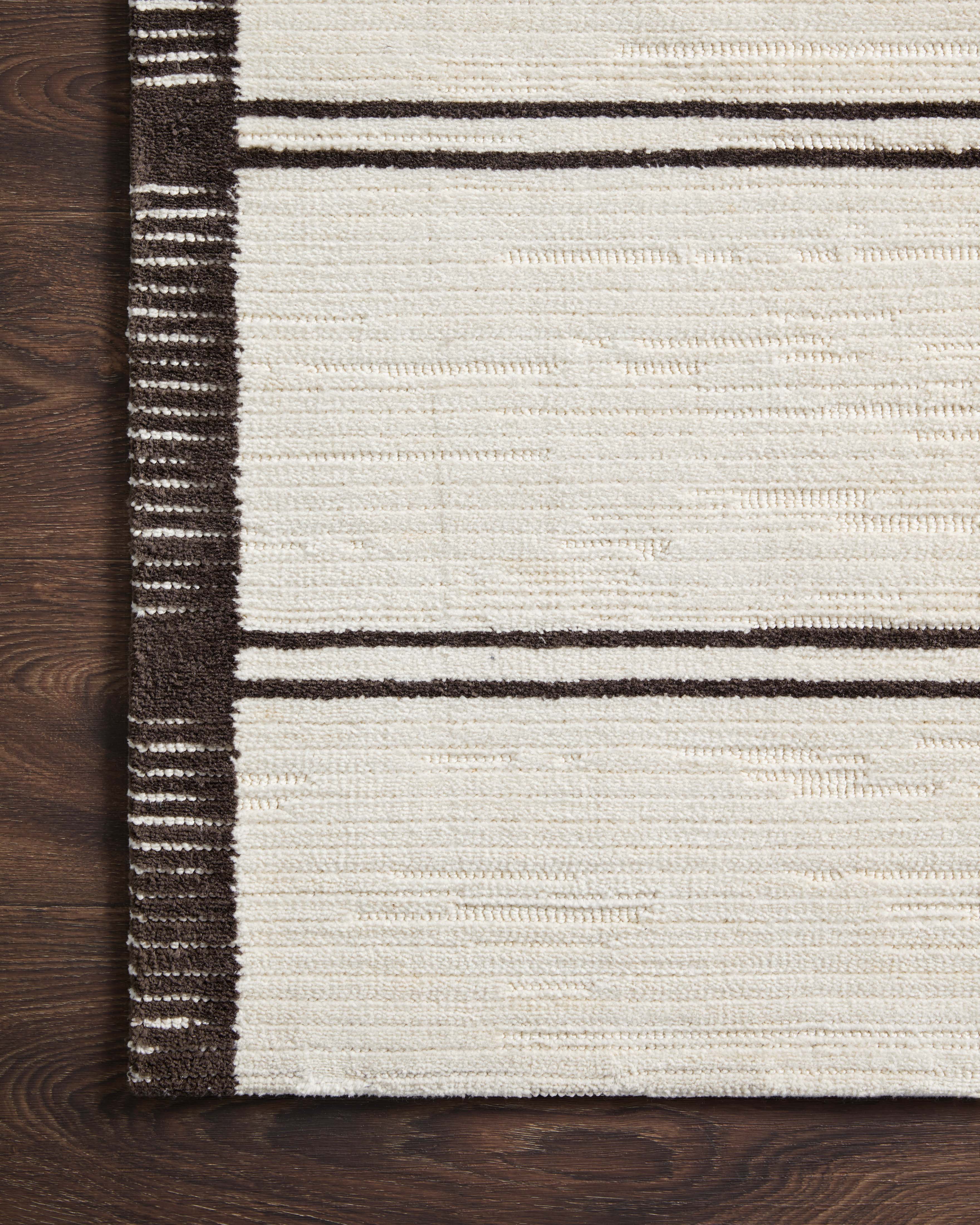 Magnolia Home By Joanna Gaines x Loloi Logan White / Mocha Rug RUGS - synthetic Loloi