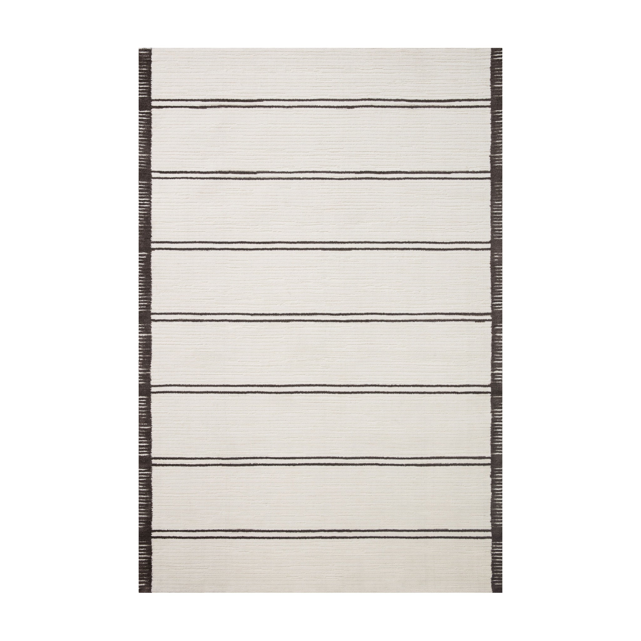 Magnolia Home By Joanna Gaines x Loloi Logan White / Mocha Rug RUGS - synthetic Loloi 18" x 18"