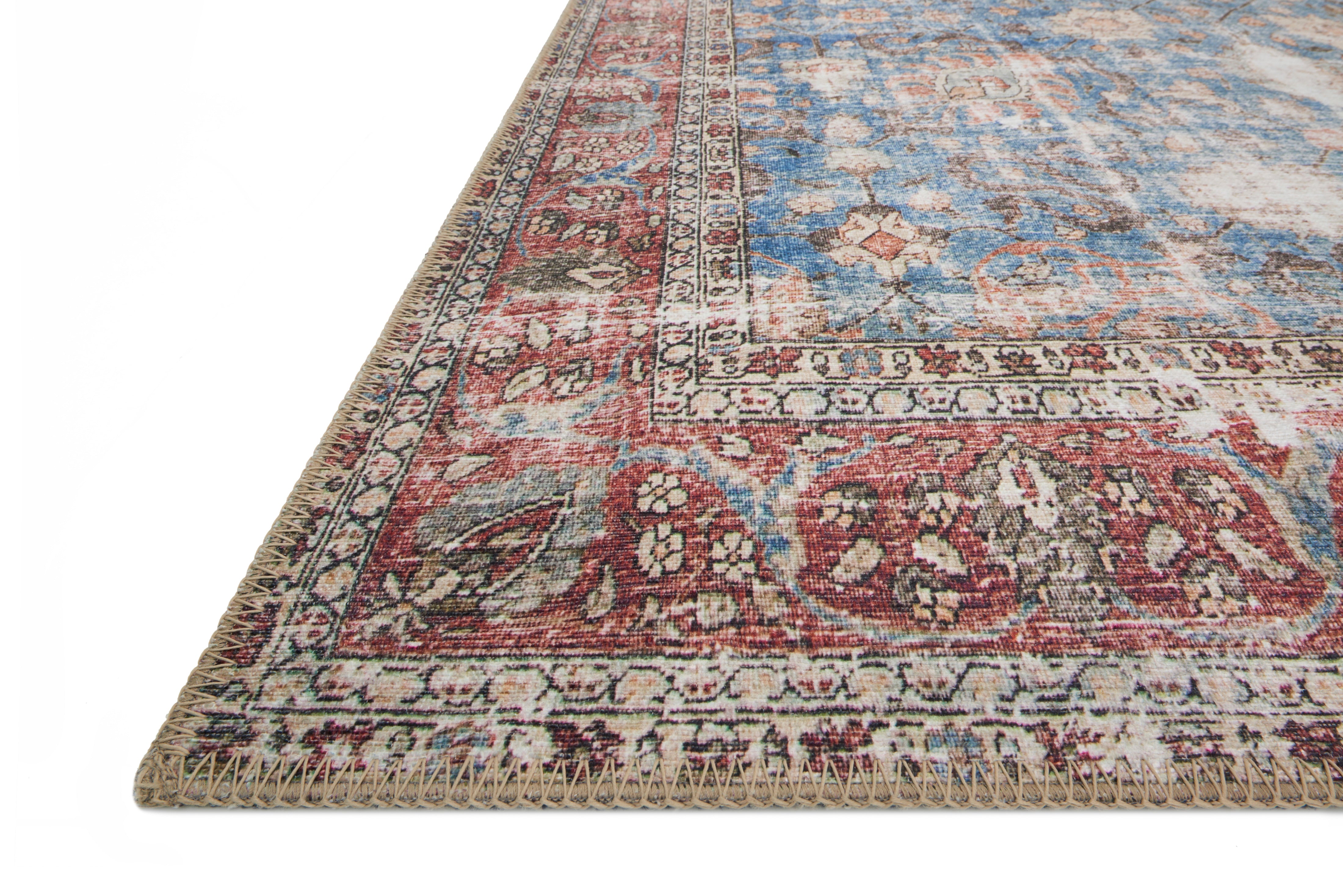 Loloi Loren Blue / Brick Rug RUGS - synthetic Loloi