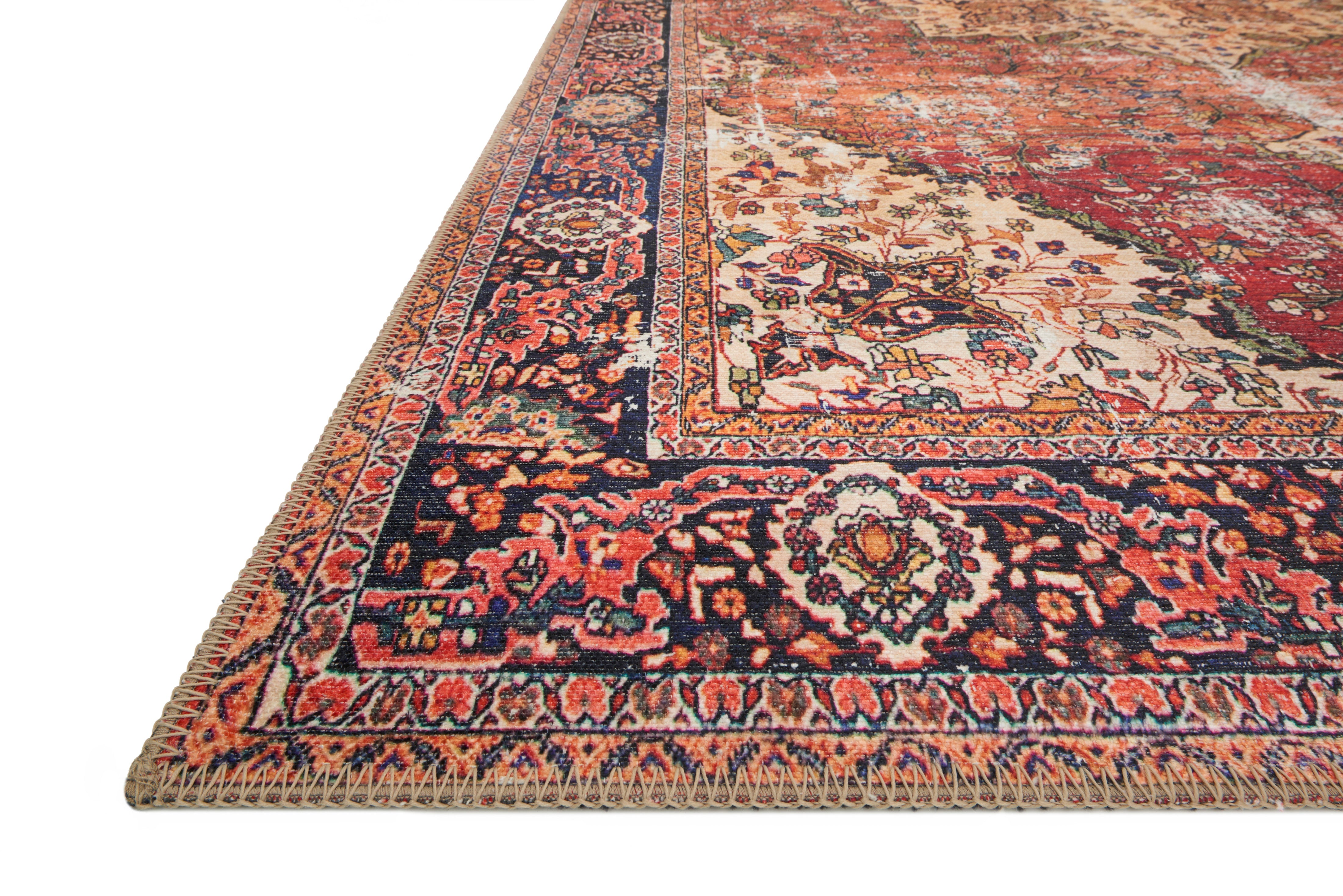 Loloi Loren Red / Navy Rug RUGS - synthetic Loloi