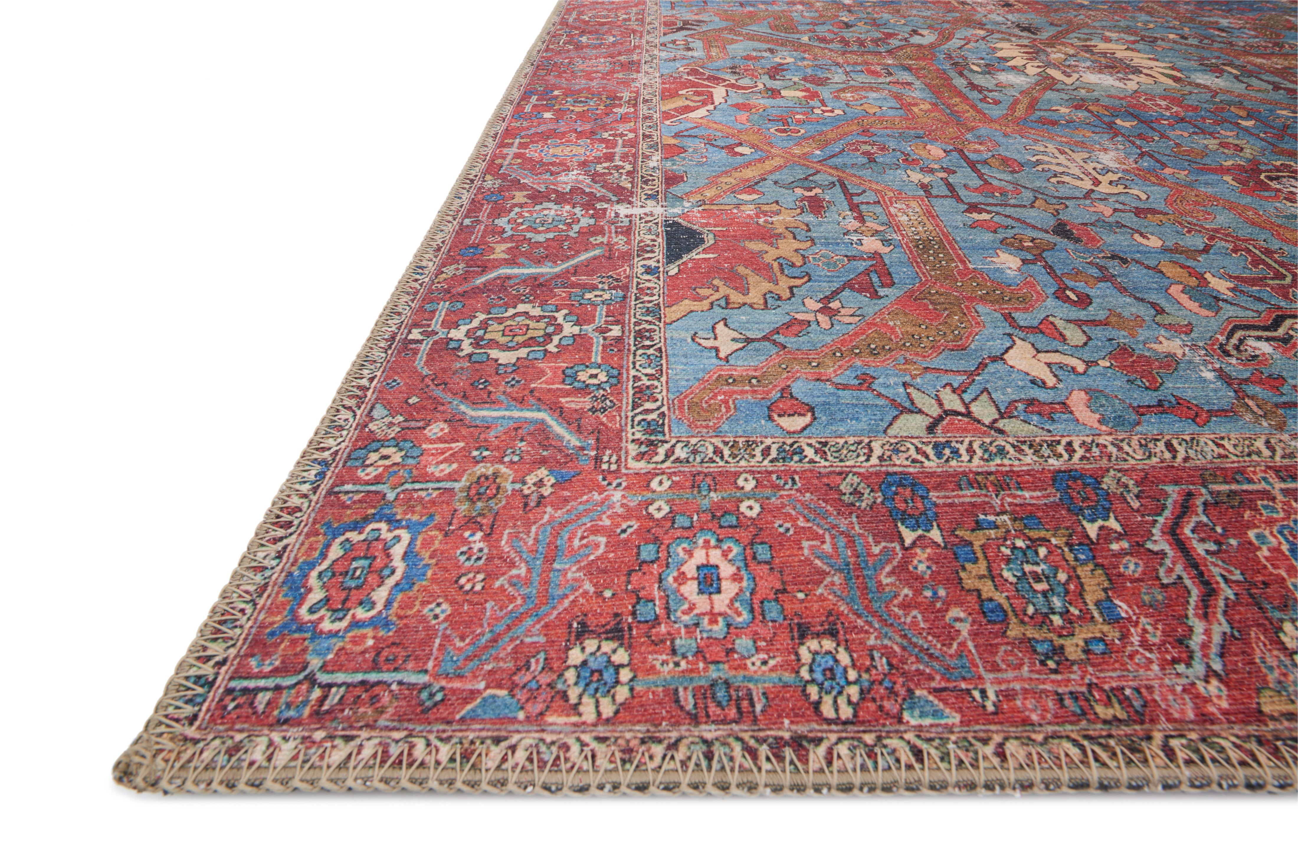 Loloi Loren Blue / Red Rug RUGS - synthetic Loloi