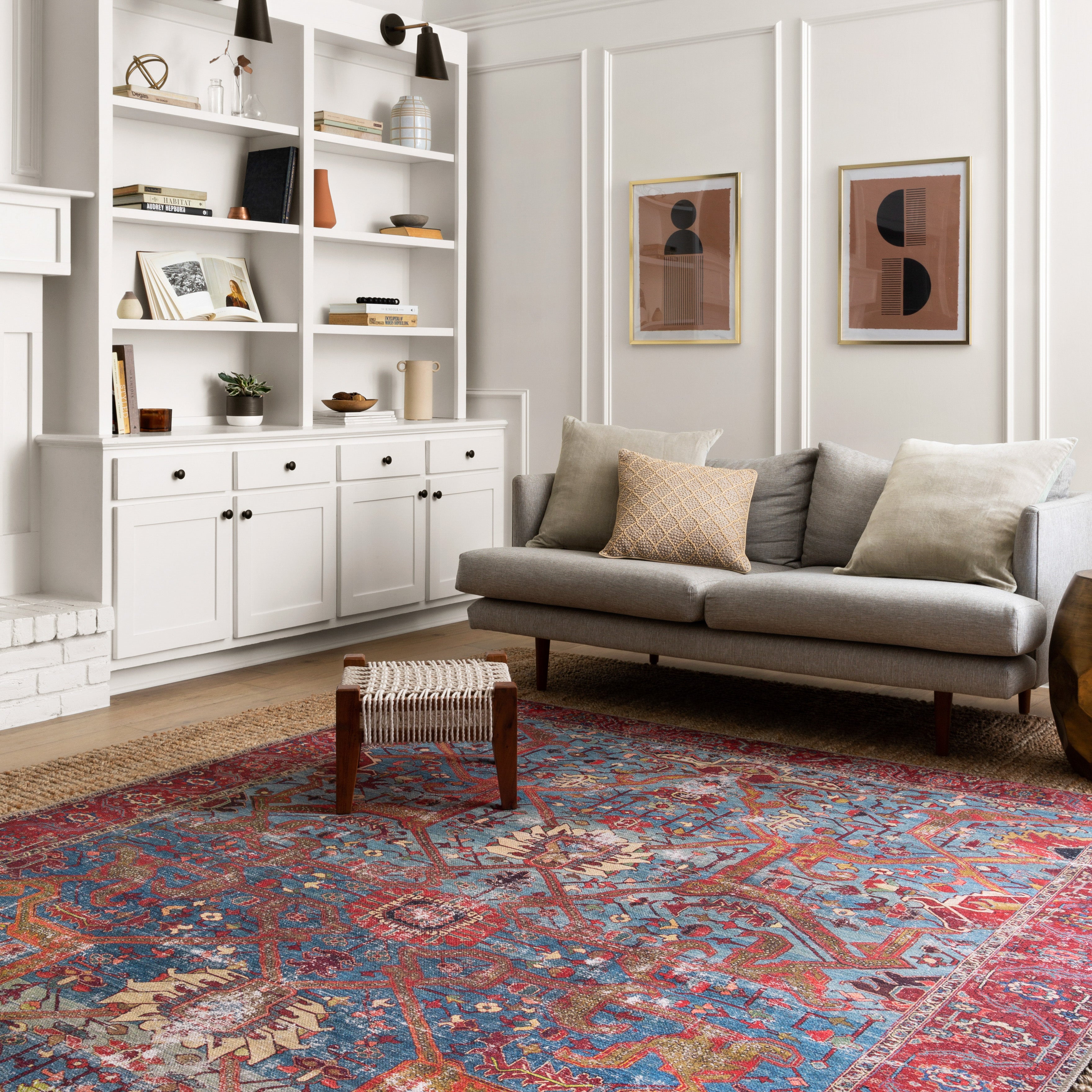 Loloi Loren Blue / Red Rug RUGS - synthetic Loloi