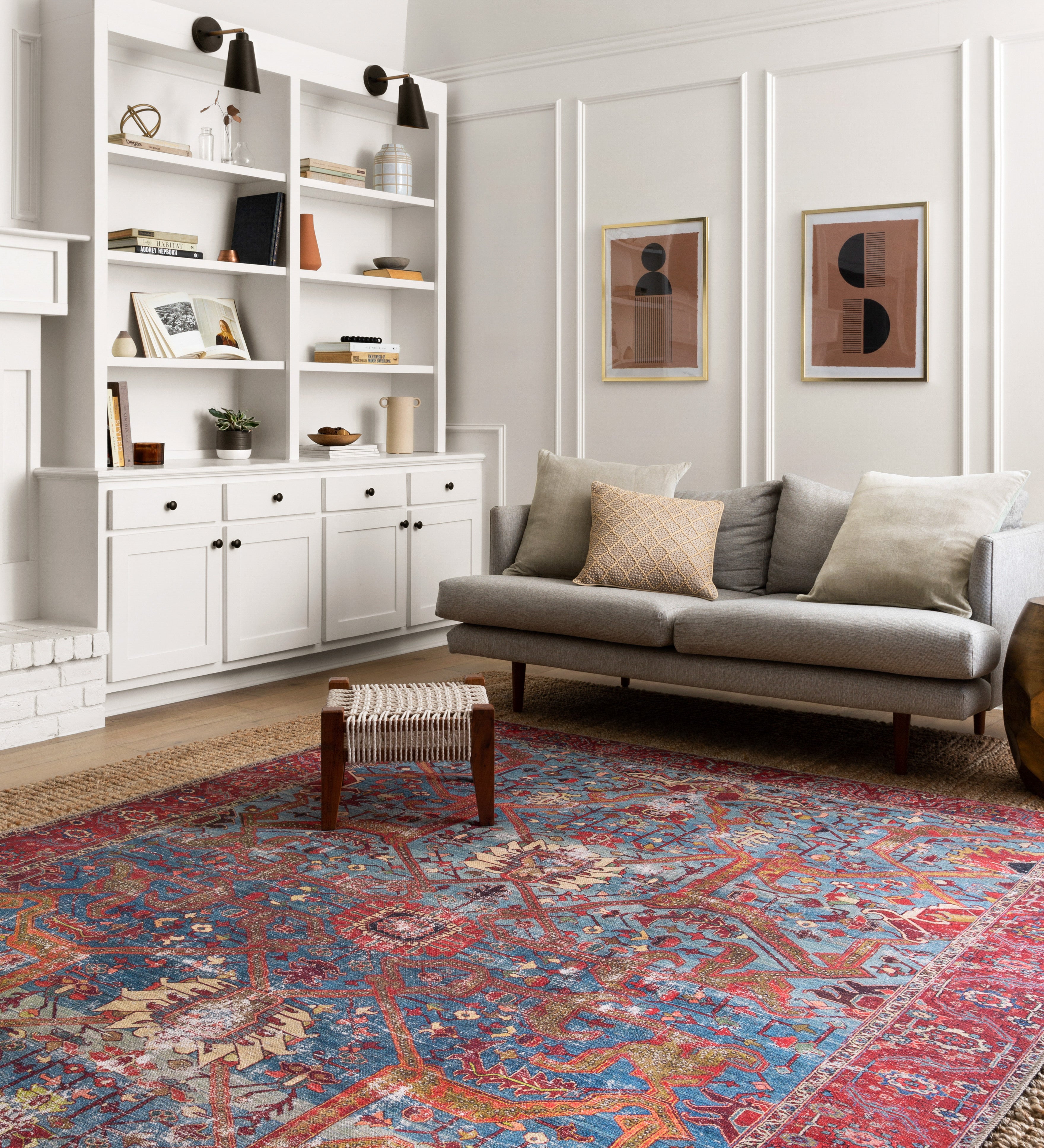Loloi Loren Blue / Red Rug RUGS - synthetic Loloi