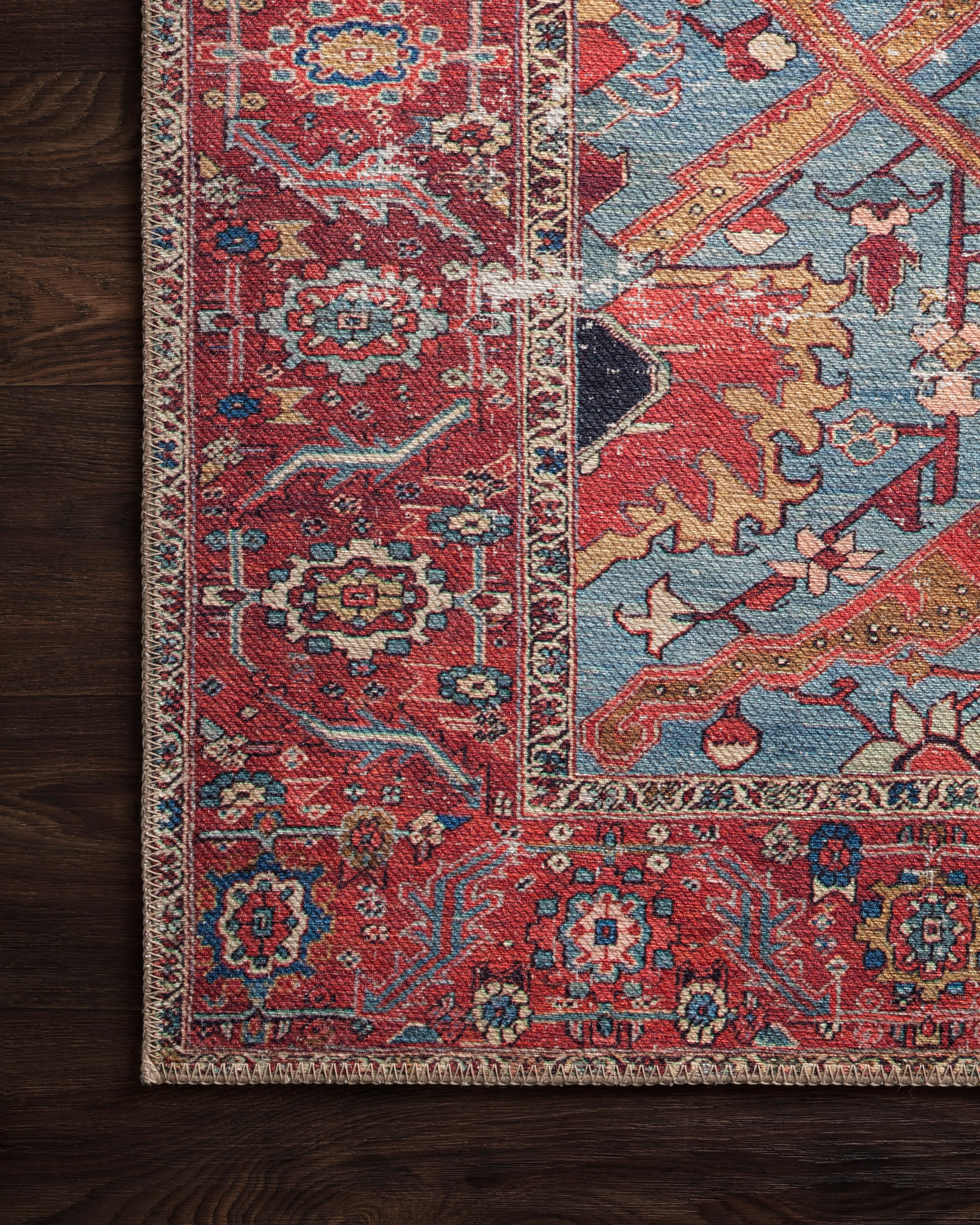 Loloi Loren Blue / Red Rug RUGS - synthetic Loloi